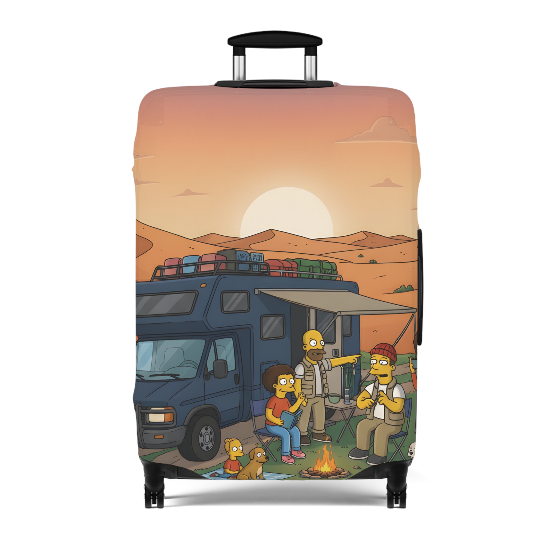 Luggage Cover — Adventure Camper Sketch Travel Suitcase(Design Sitcom-Line)