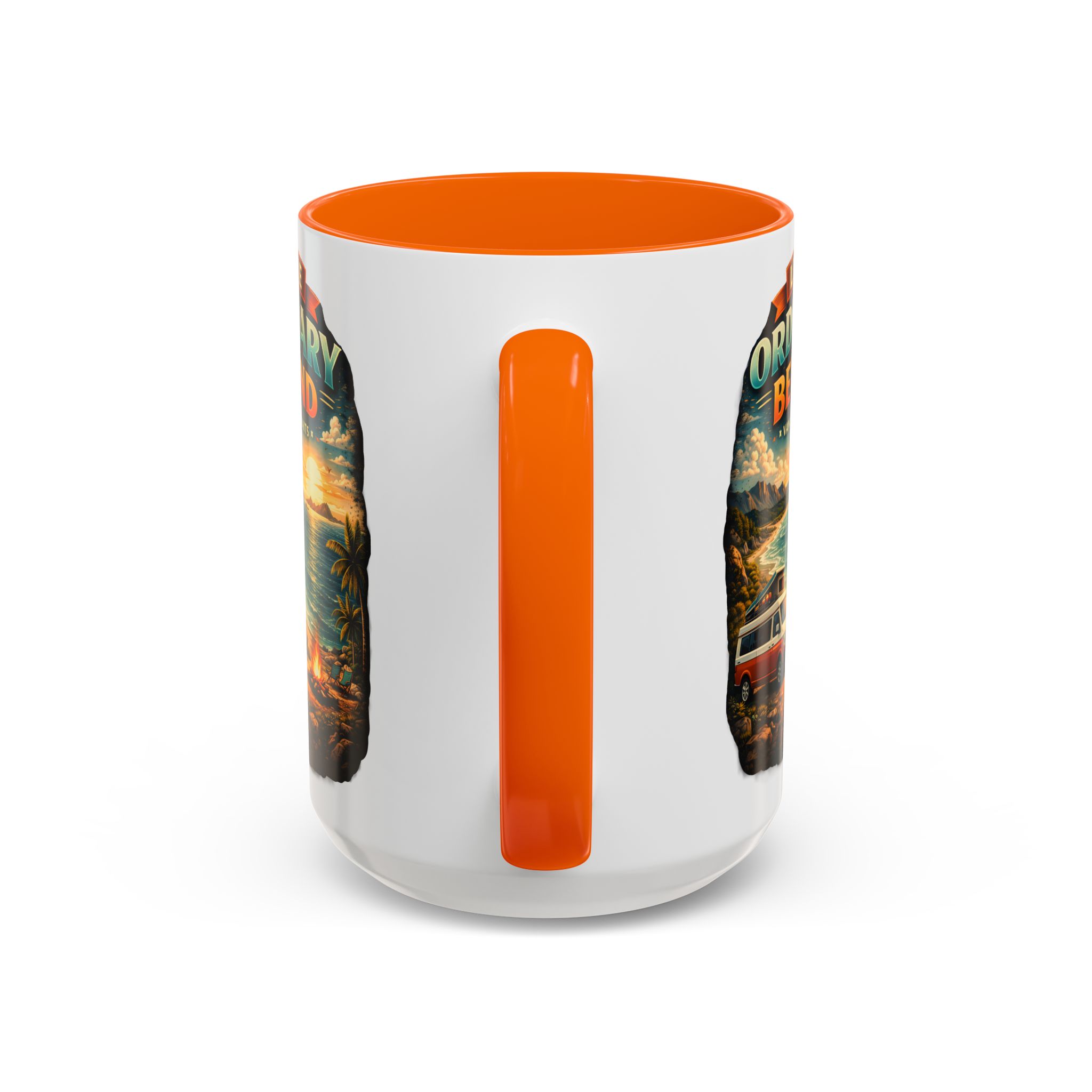 Accent Coffee Mug (11, 15oz) — "Leave Ordinary Behind" Design Scenic-Line
