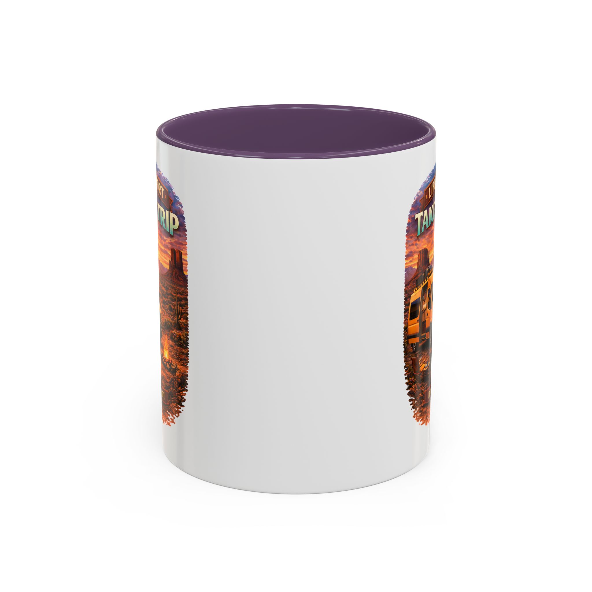 Accent Coffee Mug (11, 15oz) — "Live Is Short Take The Trip" Design Scenic-Line