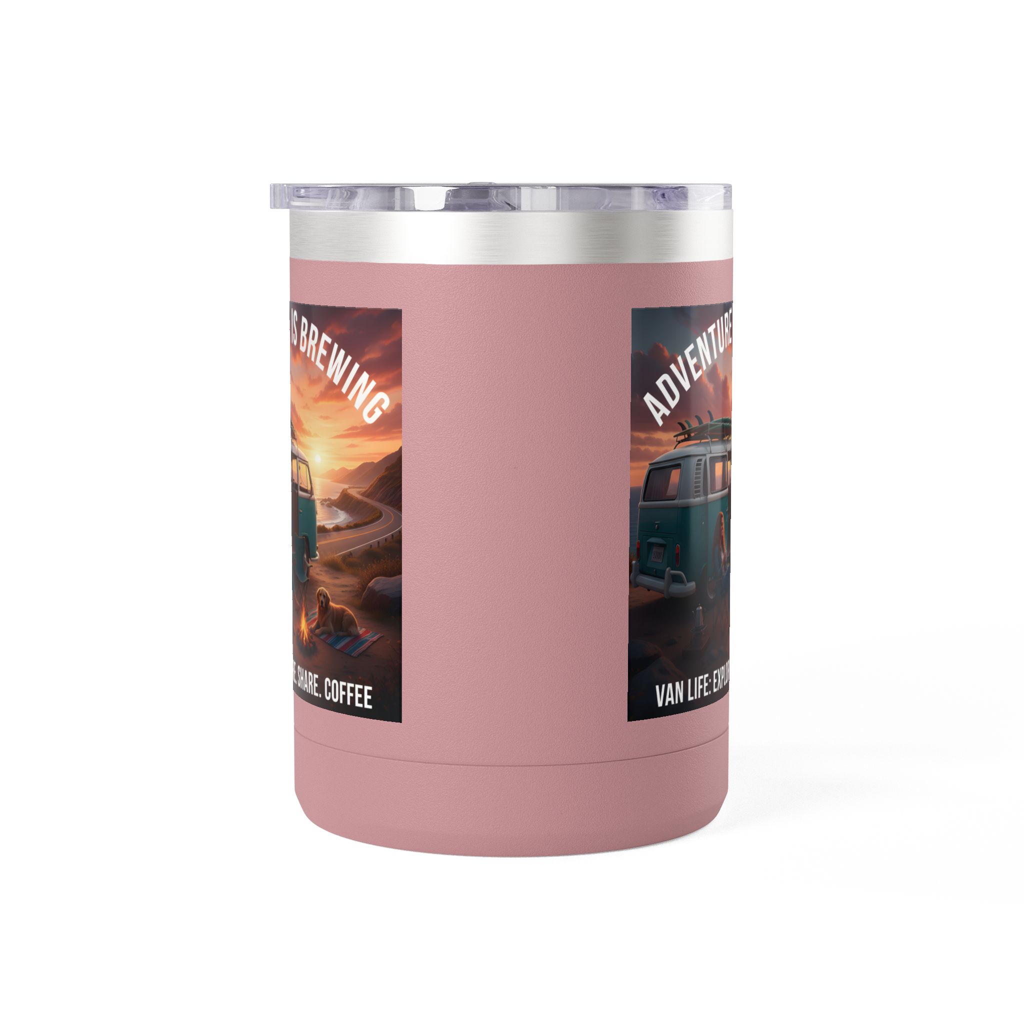 Coffee Mug Tumbler, 15oz-- "Adventure Is Brewing"