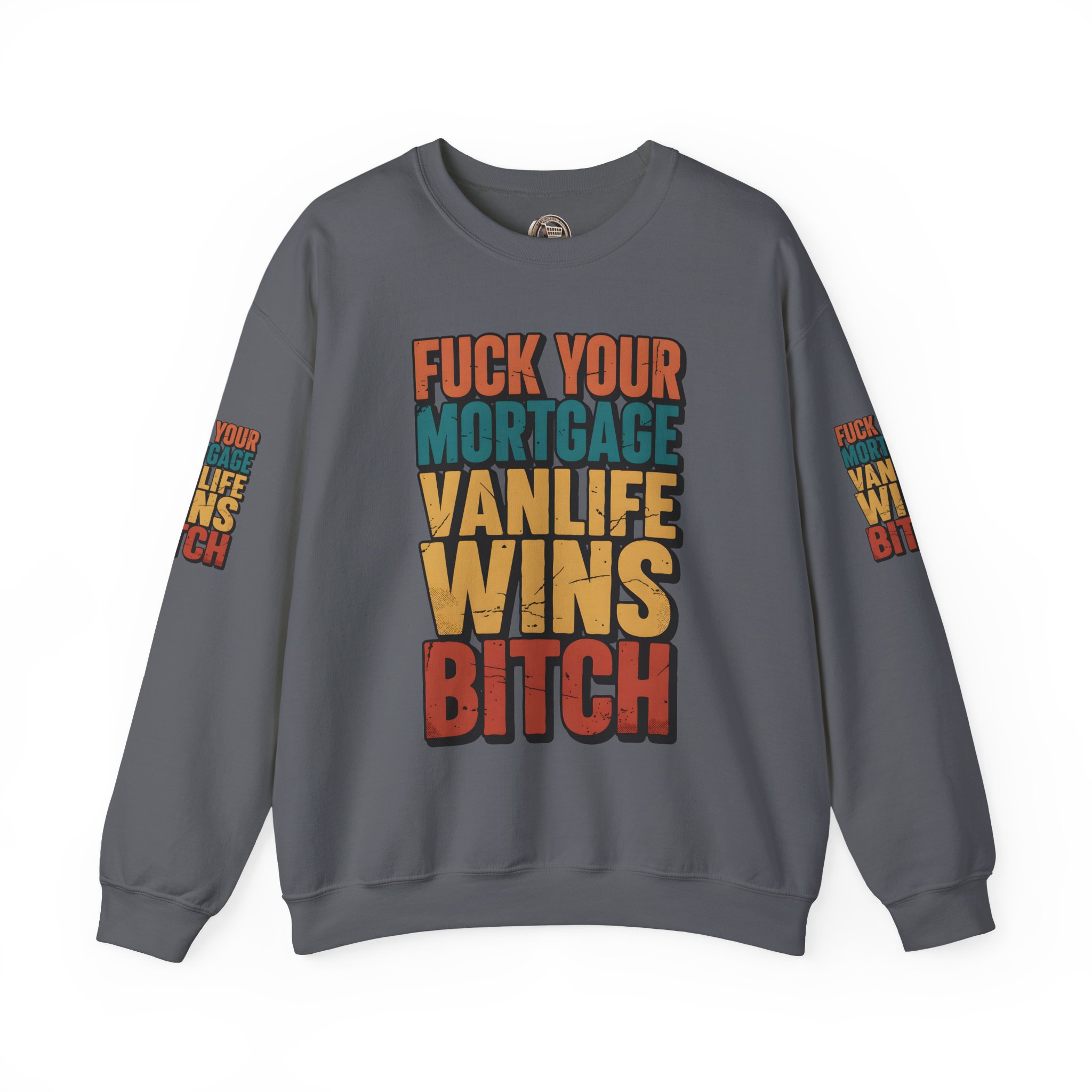 Unisex Heavy Blend™ Crewneck Sweatshirt — "Fuck Your Mortgage" Design F**K-Line