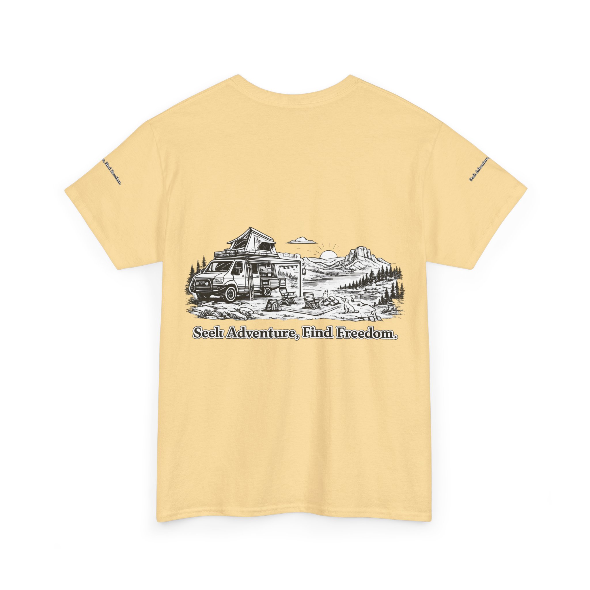 16160427983597283879_2048.jpeg Unisex Heavy Cotton Tee — "Seek Adventure, Find Freedom" Design Minimal-Line