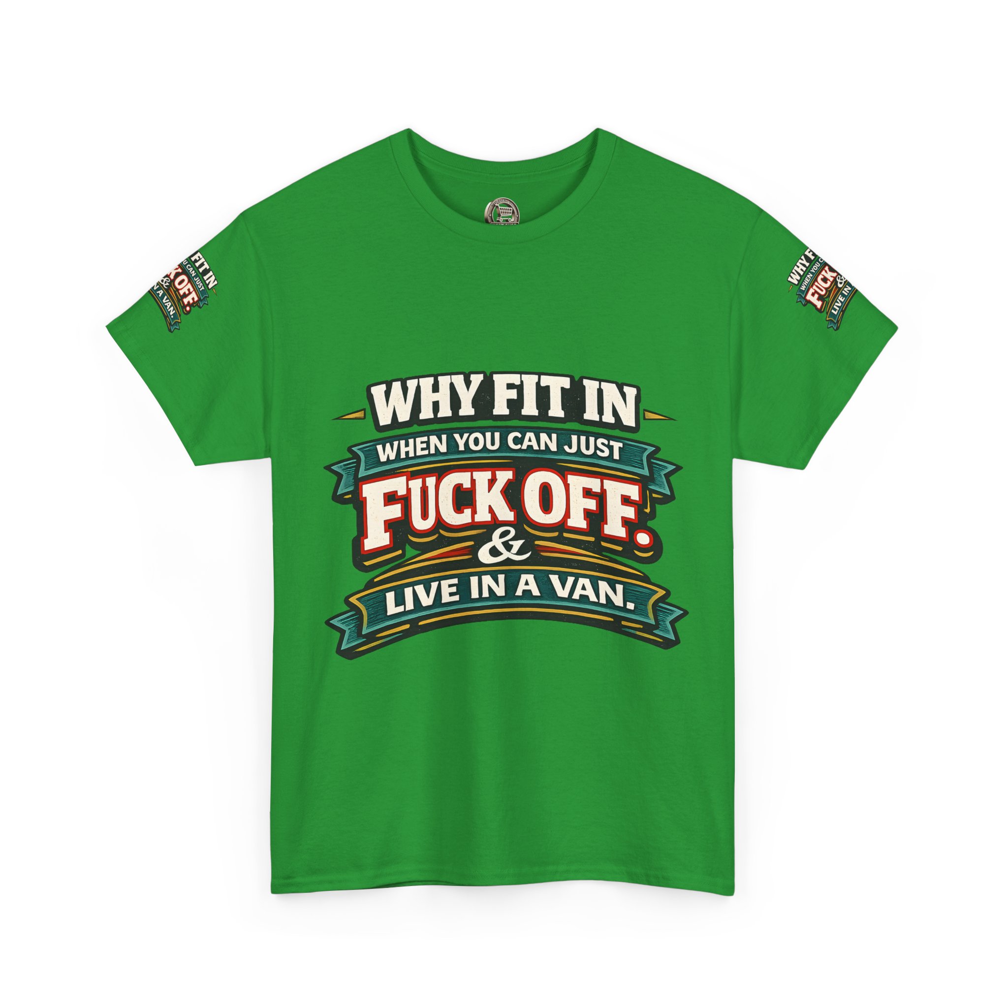 Unisex Heavy Cotton Tee — "Why Fit In" Design F**K-Line