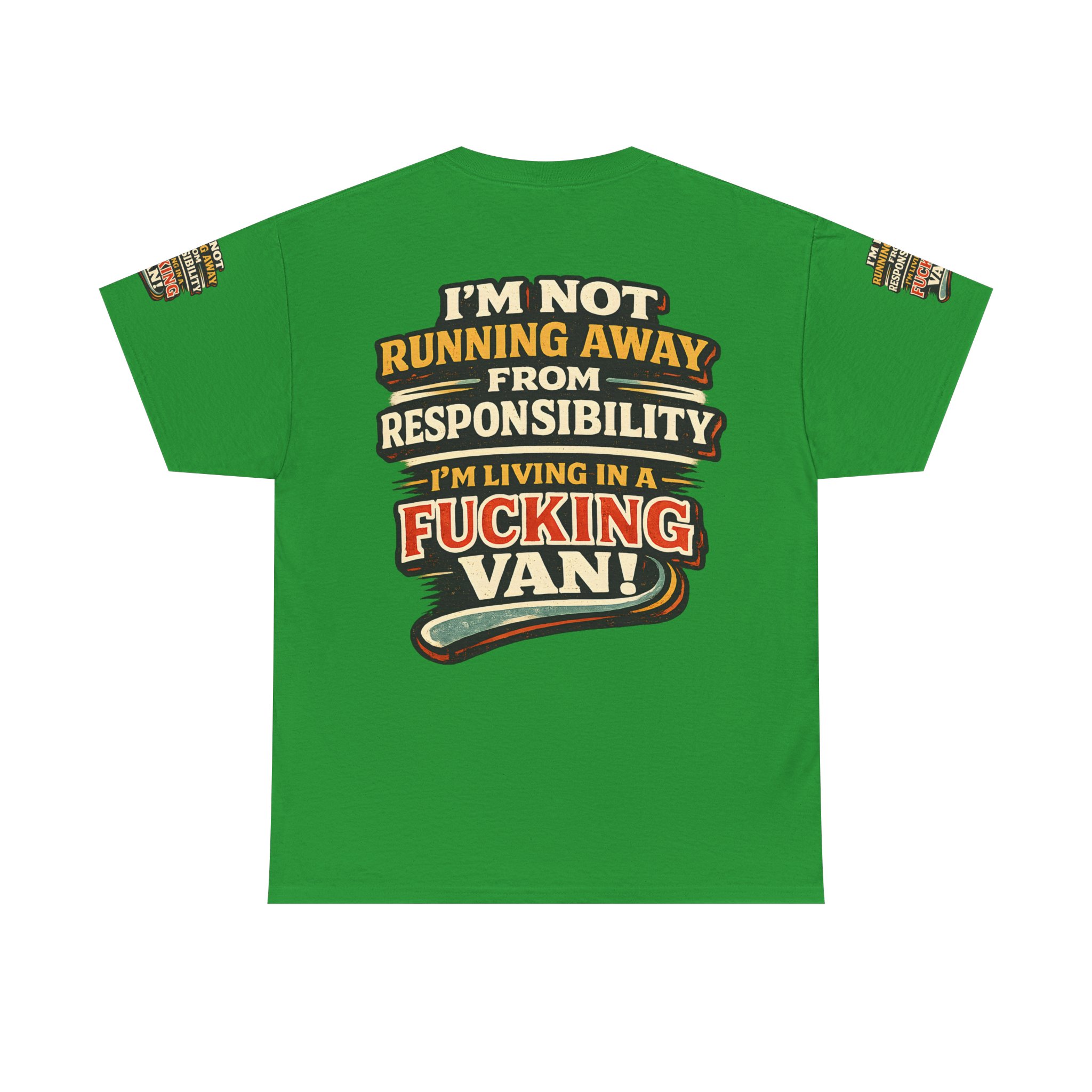 Unisex Heavy Cotton Tee — "I`m Not running Away" Design F**K-Line