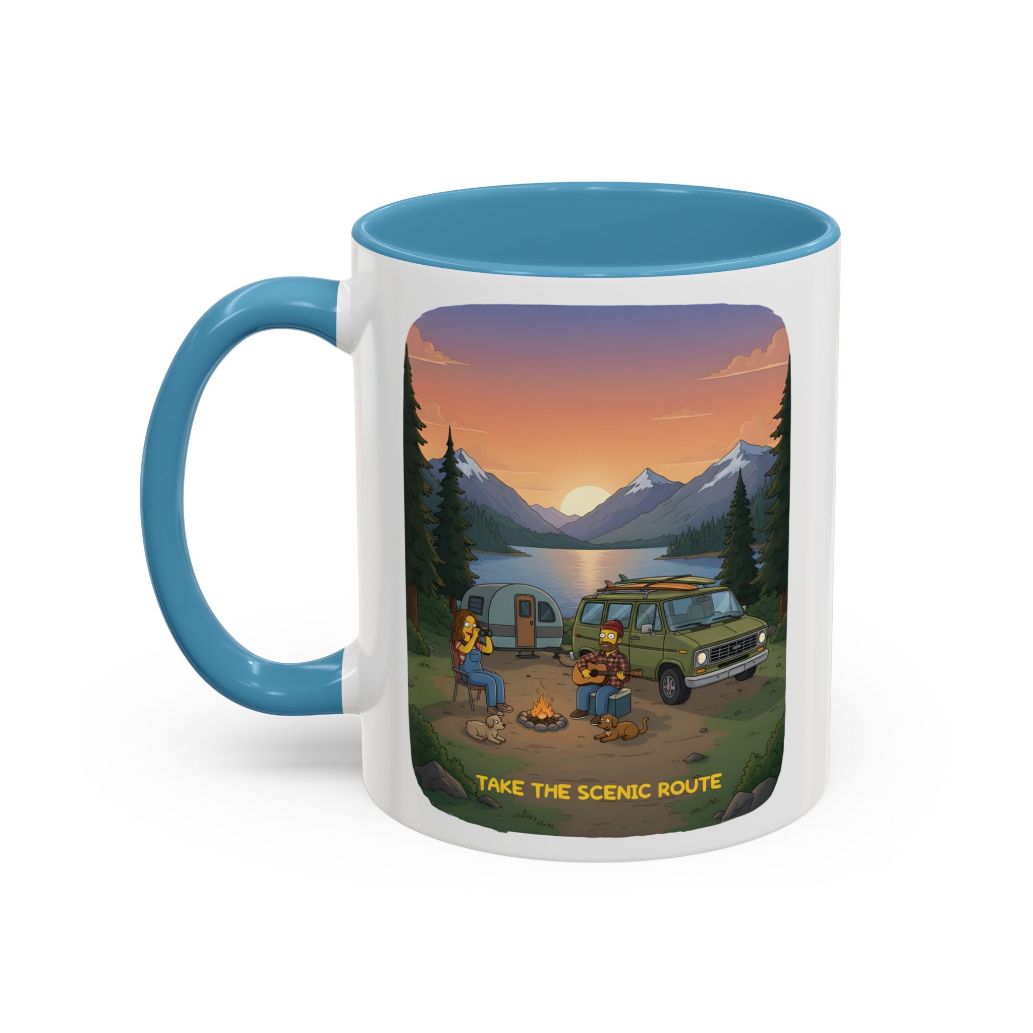 16182098820677483281_2048.jpeg Accent Coffee Mug (11, 15oz) — "Take The Scenic Route" Design Sitcom-Line