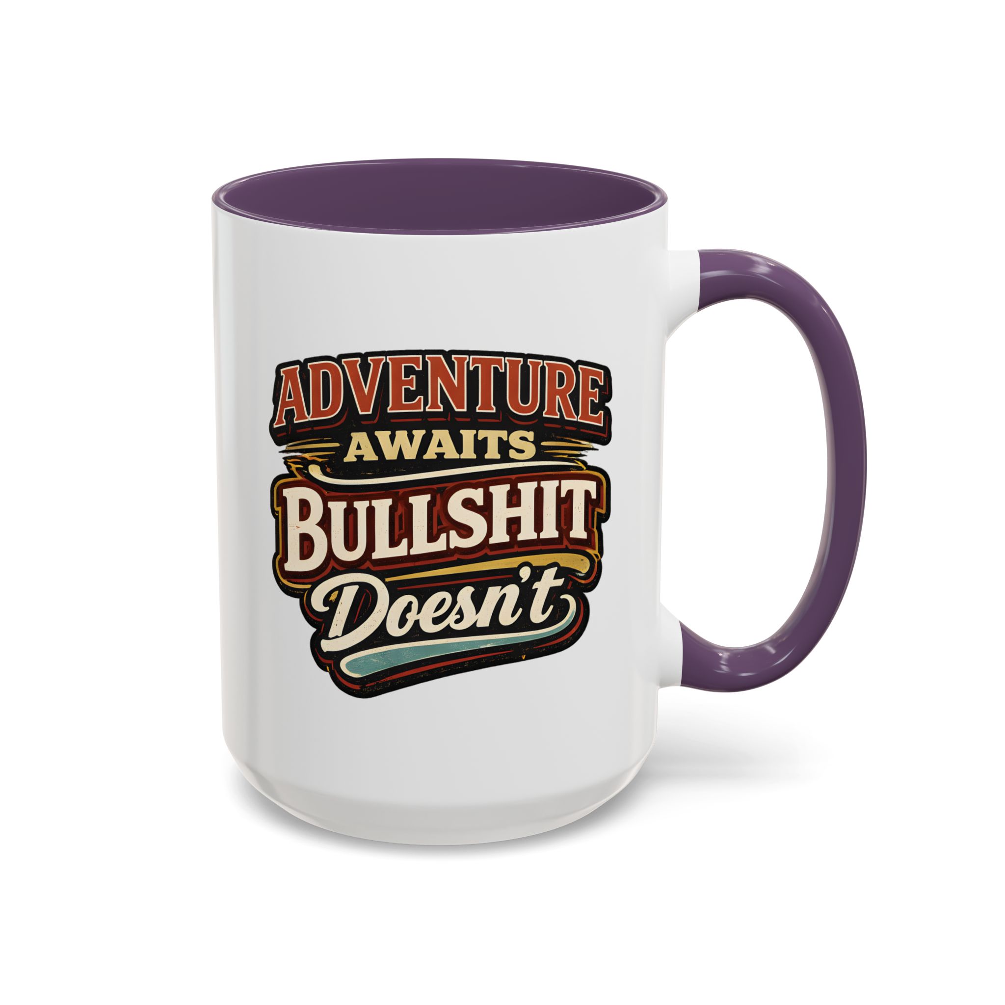 Accent Coffee Mug (11, 15oz) — "Adventure Awaits" Design F**K-Line