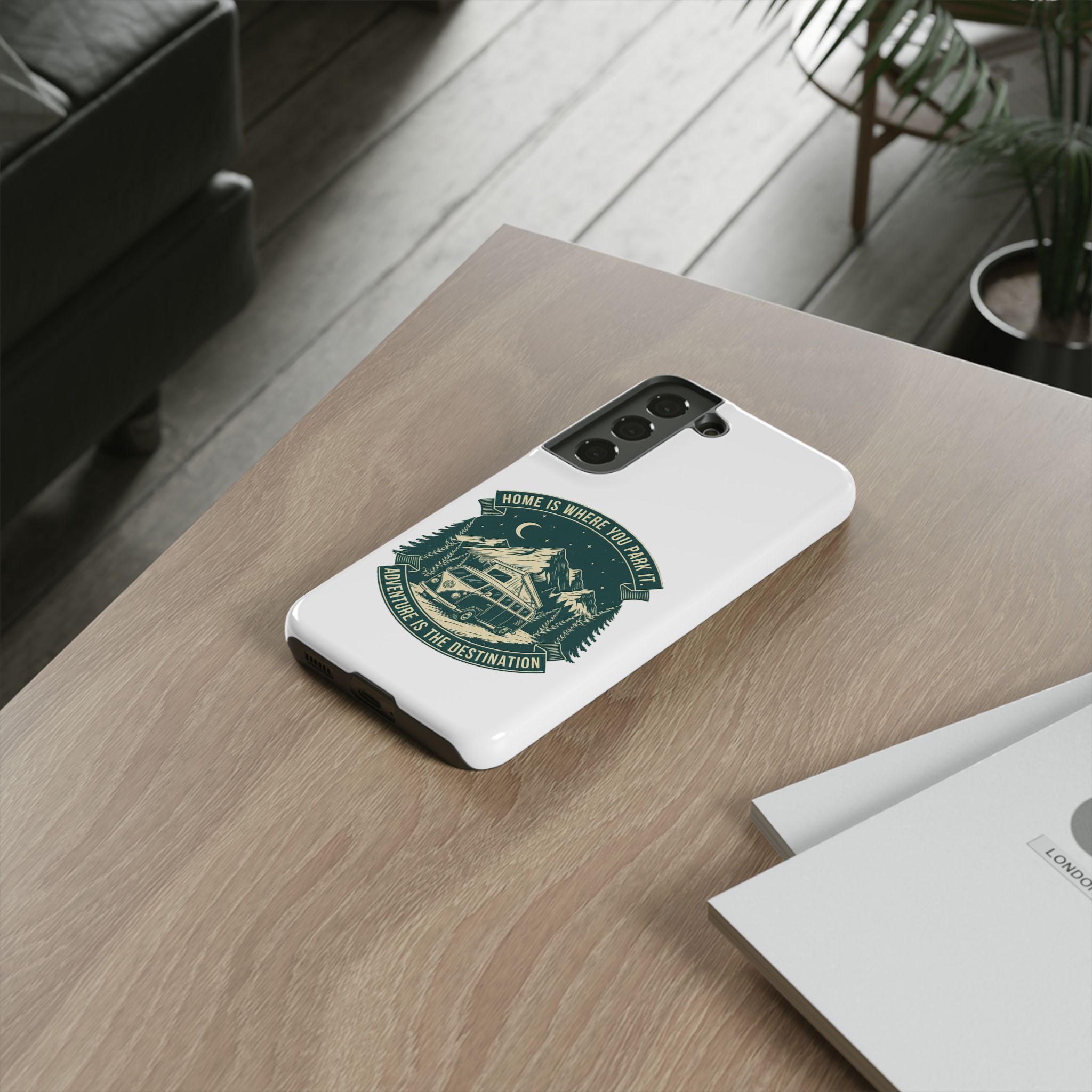 Phone Case — "Home Is Where You Park It-Adventure is the destination" Camper Van Design