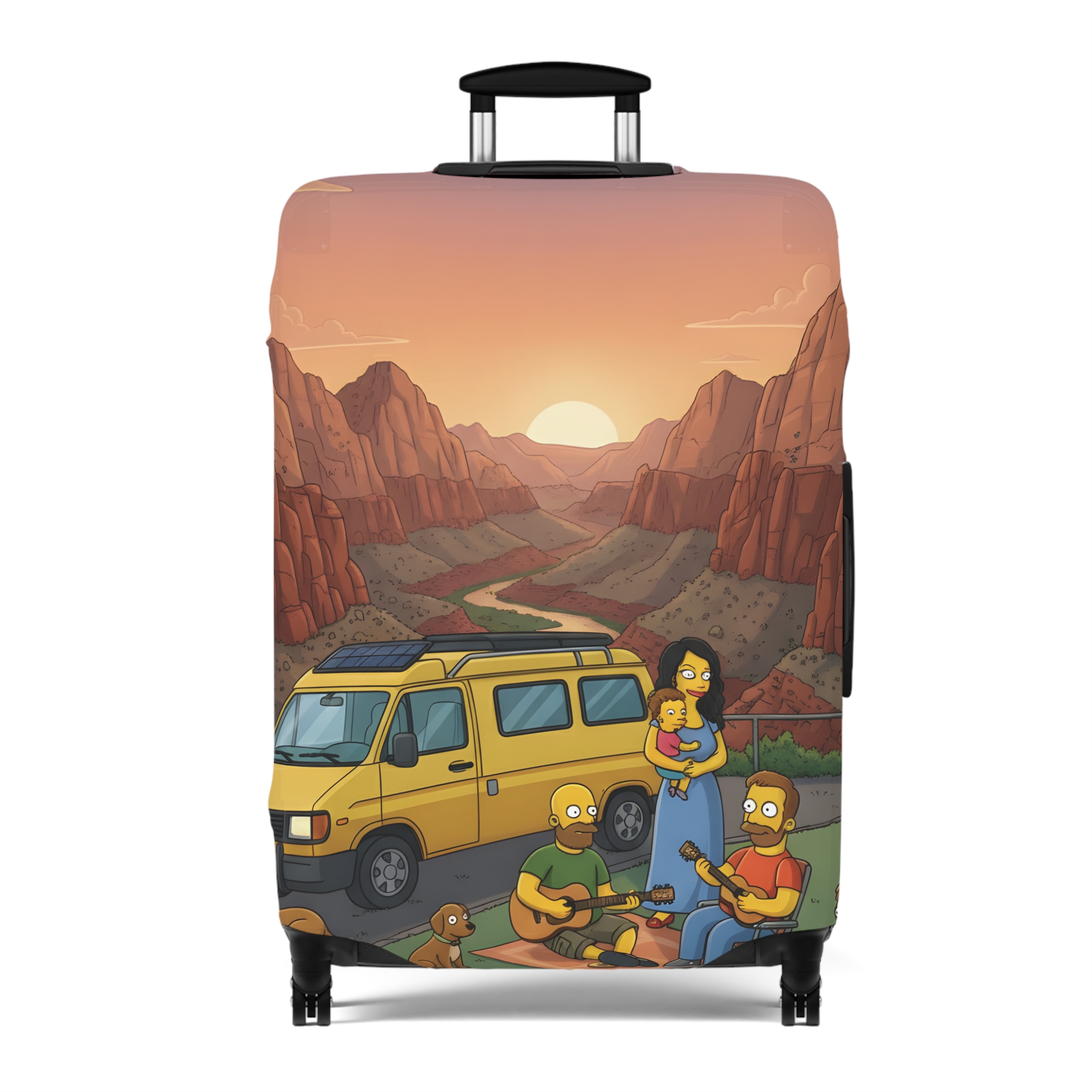 Luggage Cover — Adventure Camper Sketch Travel Suitcase(Design Sitcom-Line)