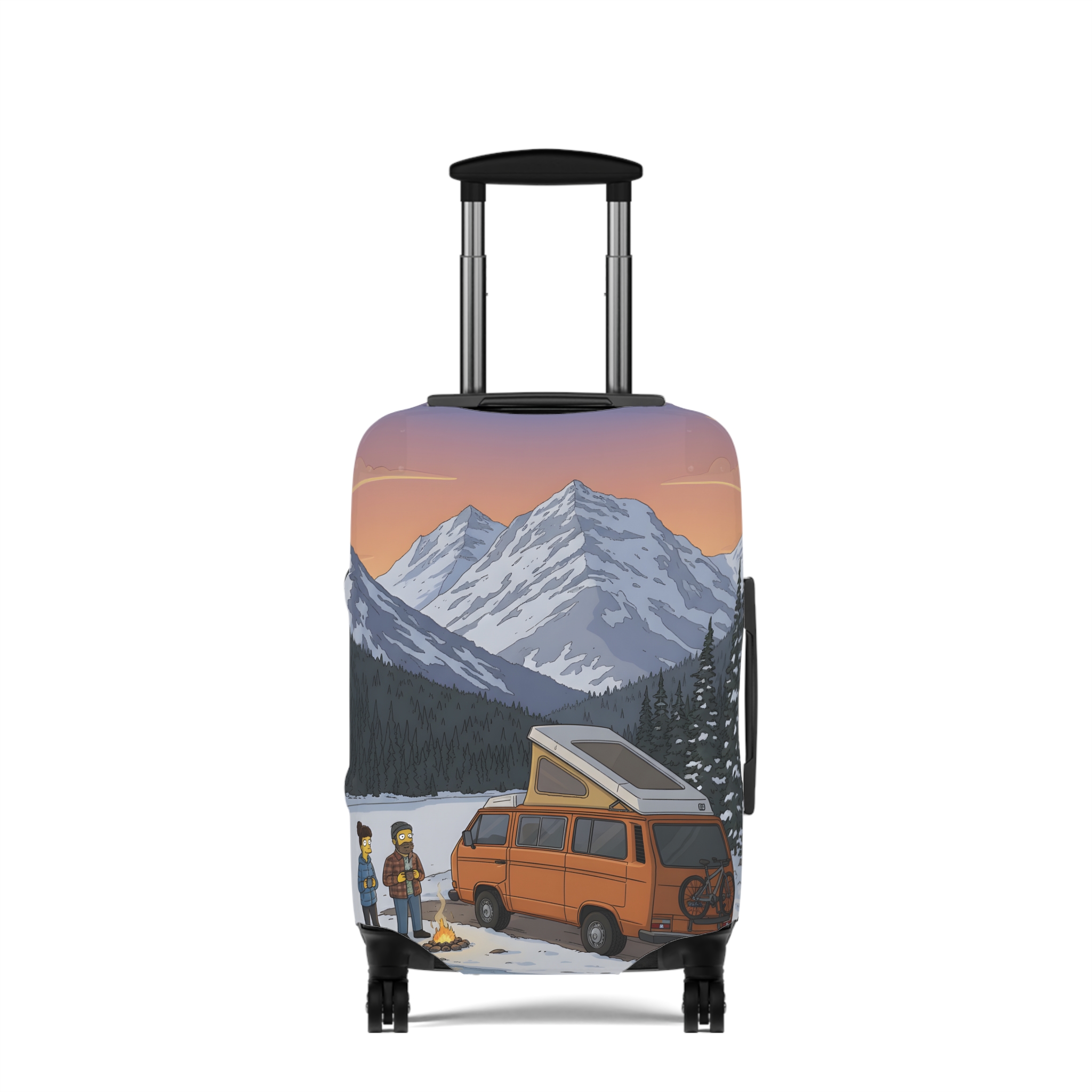 Luggage Cover — Adventure Camper Sketch Travel Suitcase(Design Sitcom-Line)