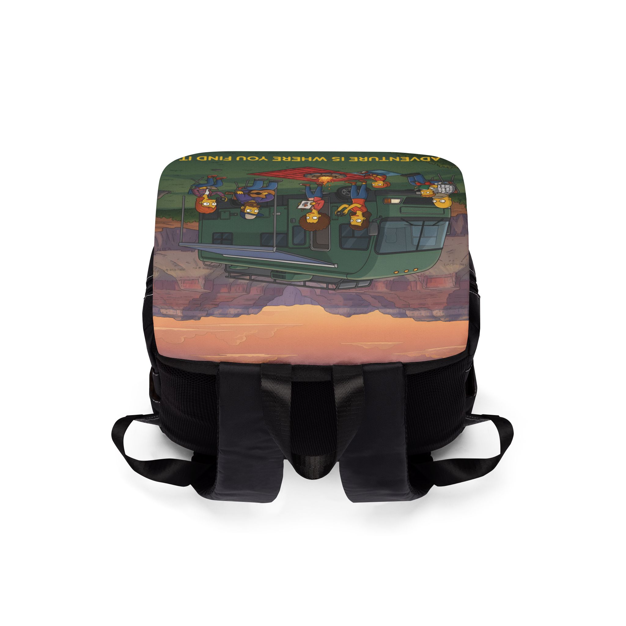 Unisex Casual Shoulder Backpack — "Adventure Is Where You Find It" Design Sitcom-Line