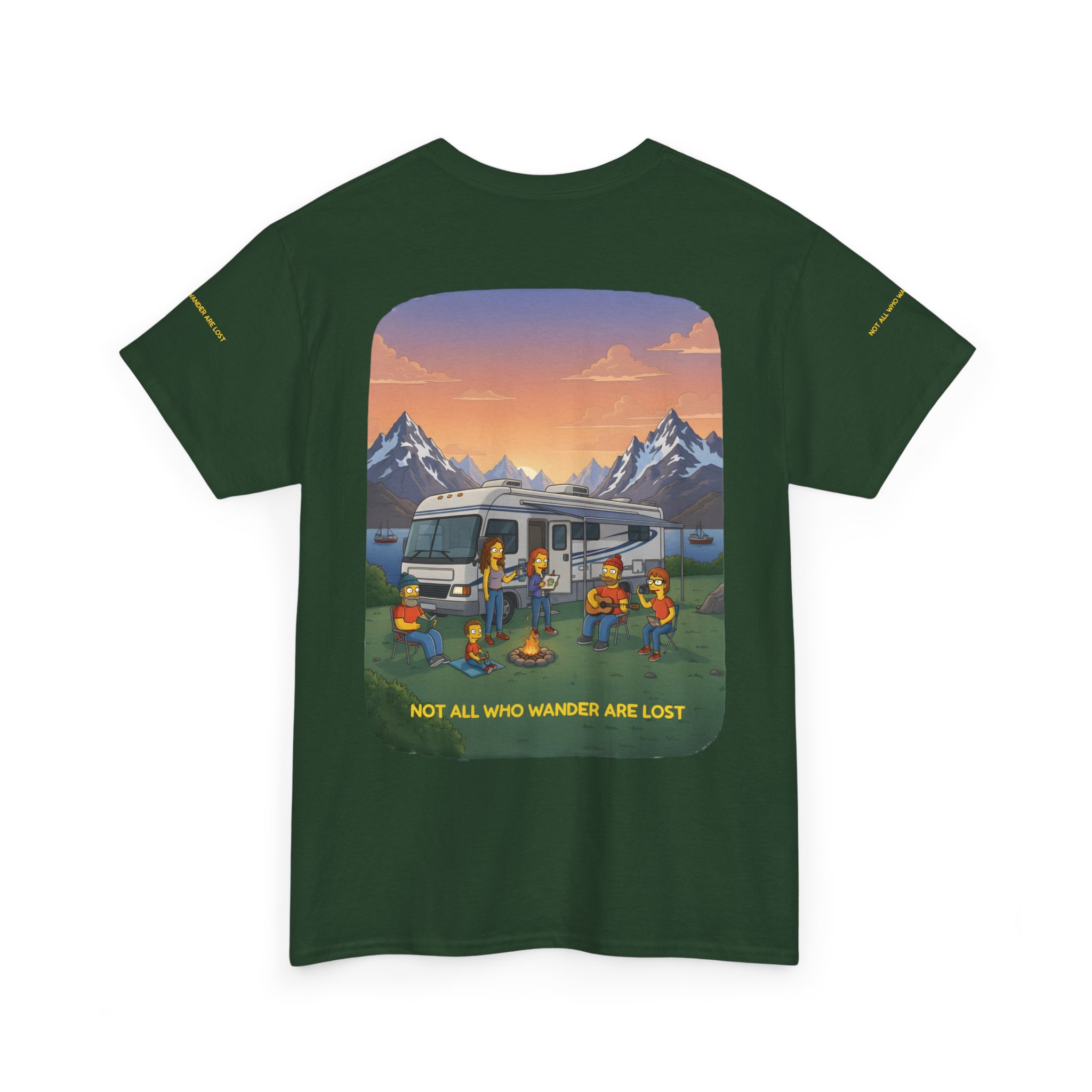 Unisex Heavy Cotton Tee — "Not All Who Wander Are Lost" Design Sitcom-Line