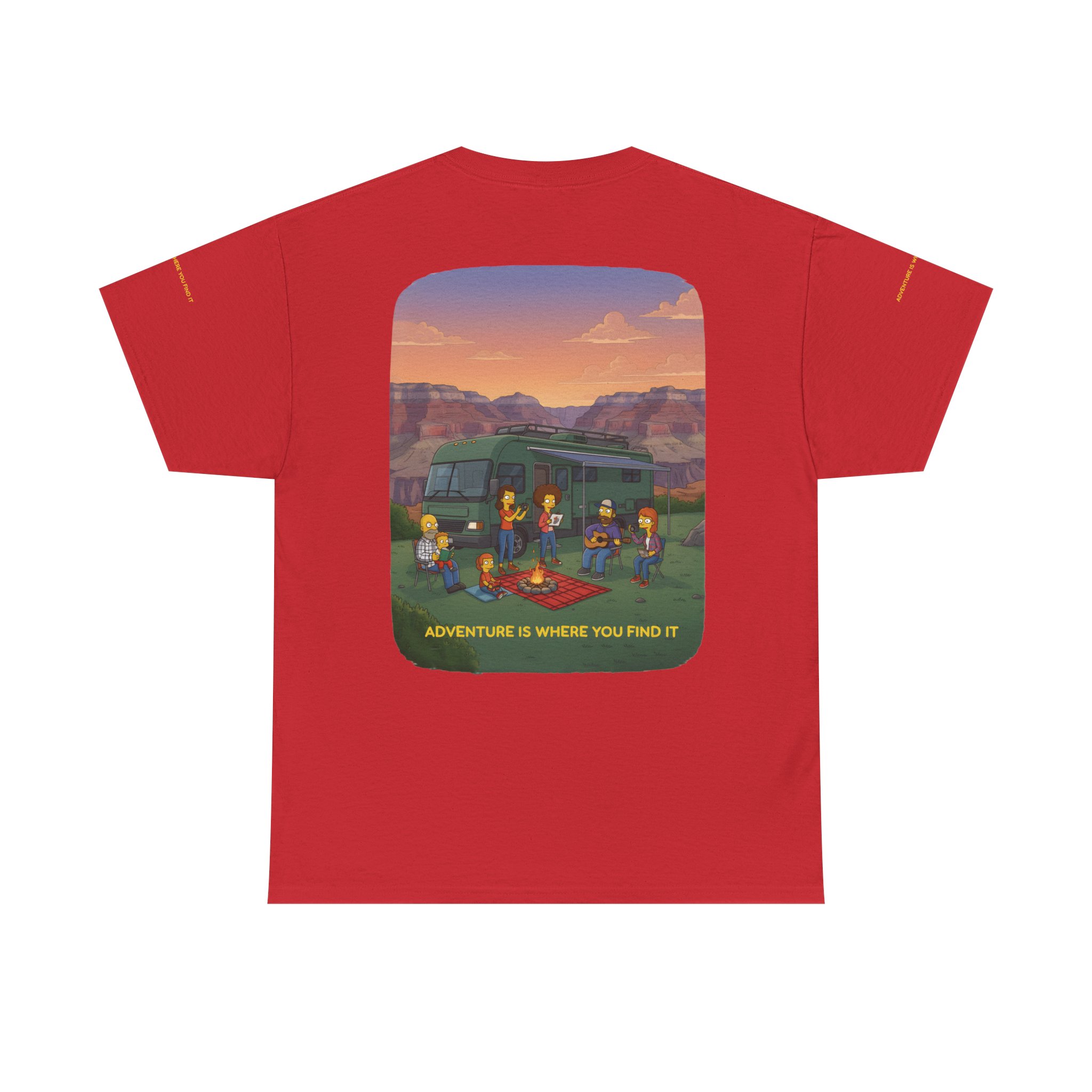 Unisex Heavy Cotton Tee — "Adventure Is Where You Find It" Design Sitcom-Line