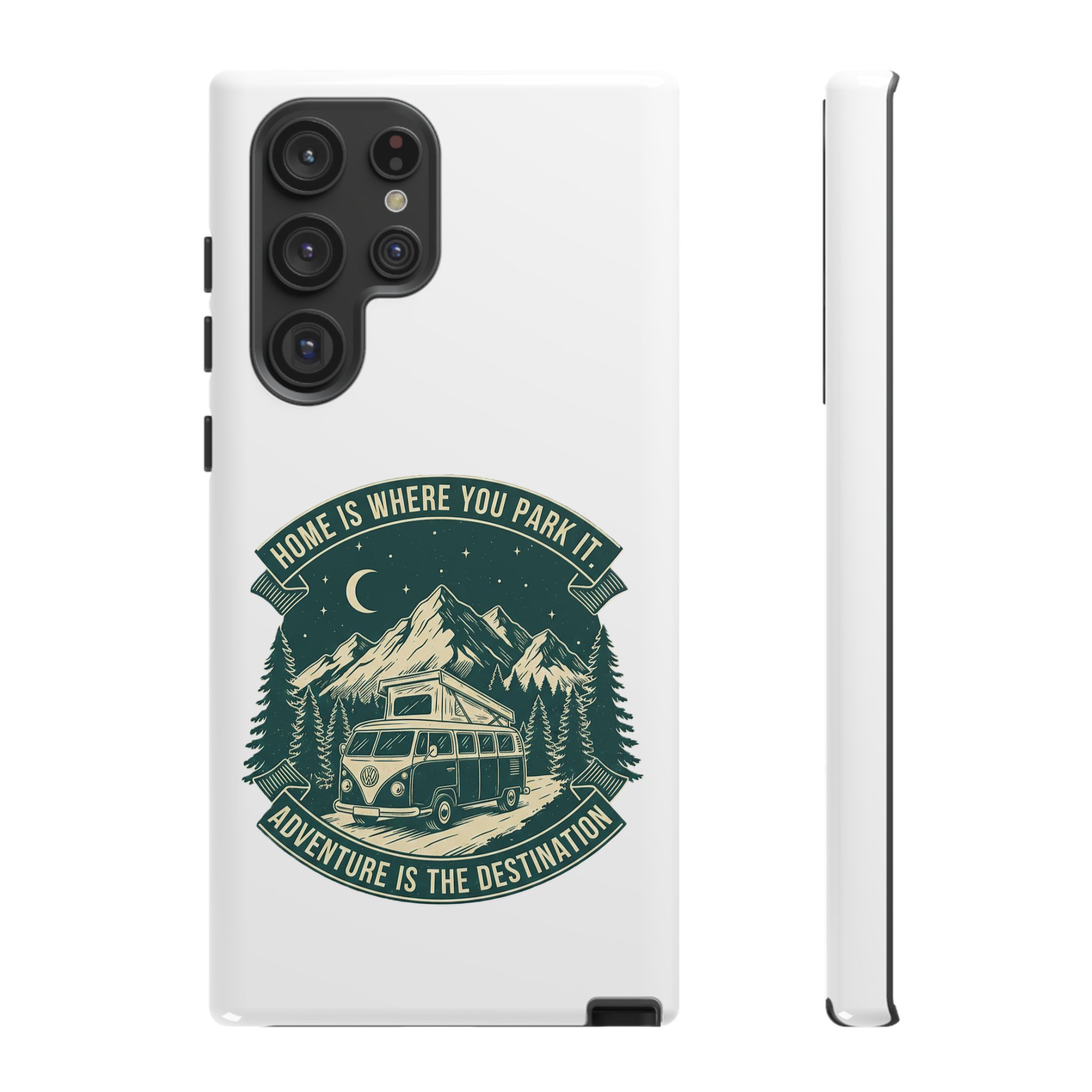 Phone Case — "Home Is Where You Park It-Adventure is the destination" Camper Van Design