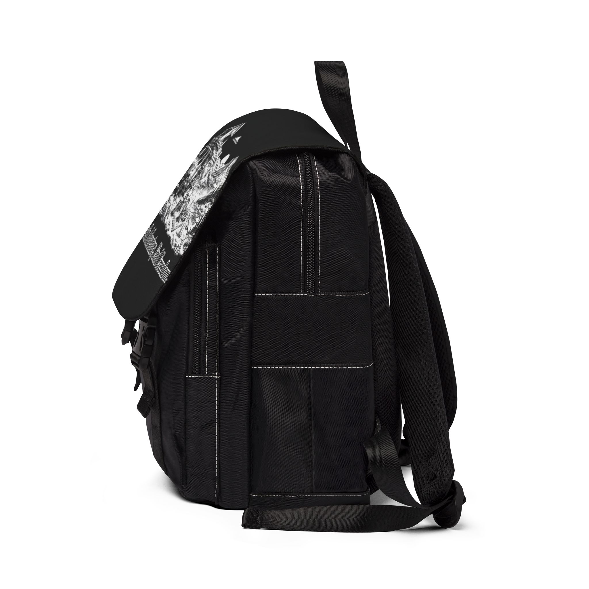 Unisex Casual Shoulder Backpack — "Seek Adventure, Find Freedom" Design Minimal-Line