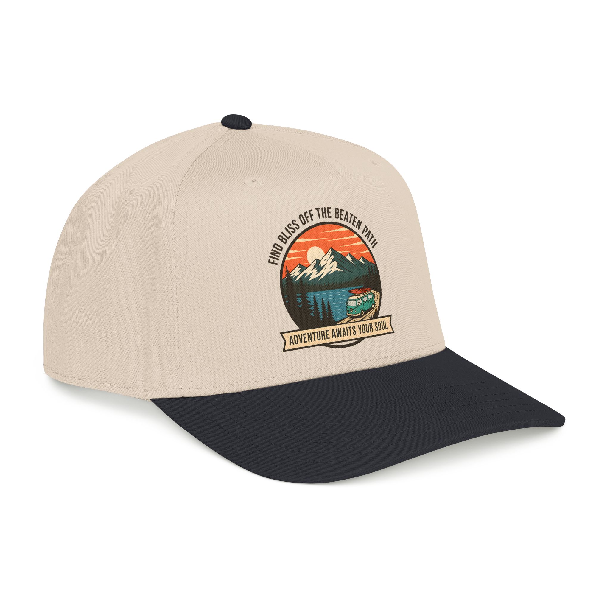 1624877383669956126_2048.jpeg Baseball Cap — "Find Bliss of the beaten patch-Adventure Awaits Your Soul" Vintage Mountain Camp Camper Design