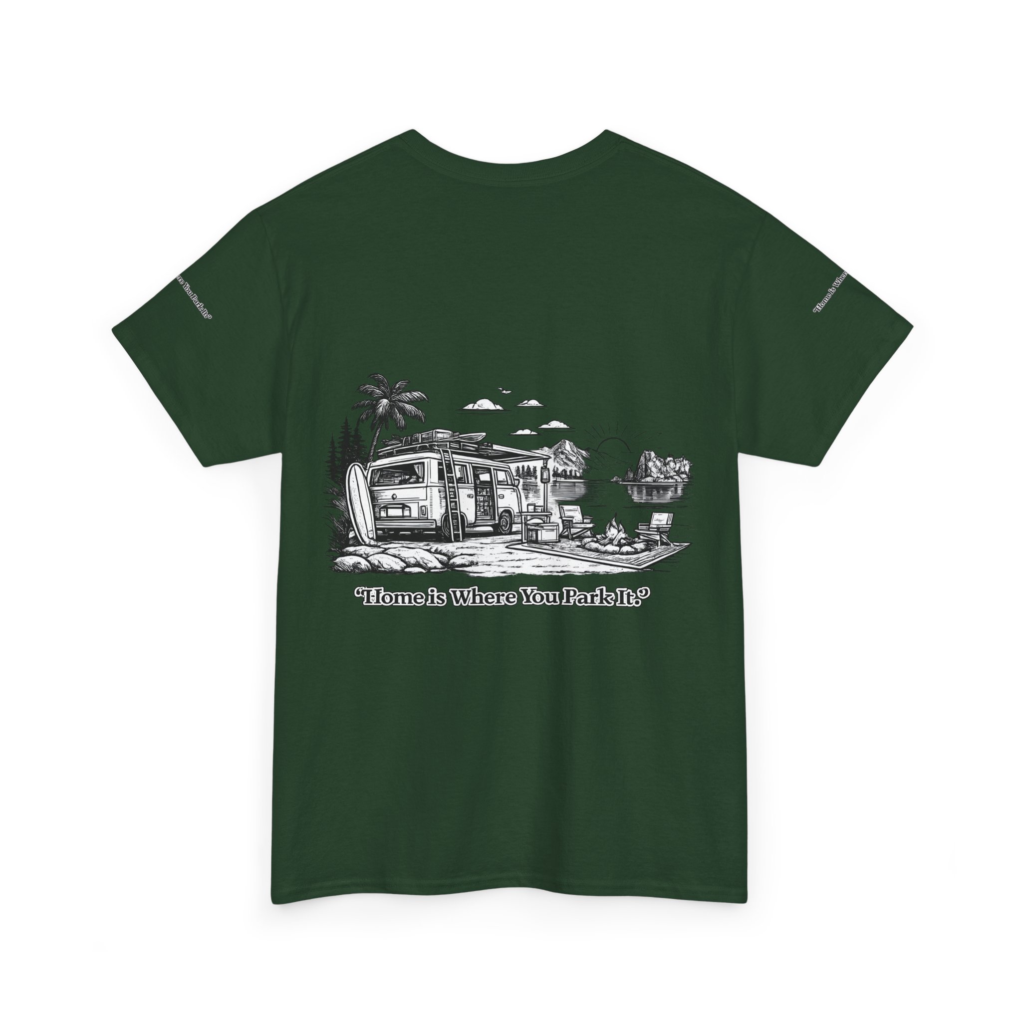 16257503096447886263_2048.jpeg Unisex Heavy Cotton Tee — "Home Is Where You Park It" Design Minimal-Line