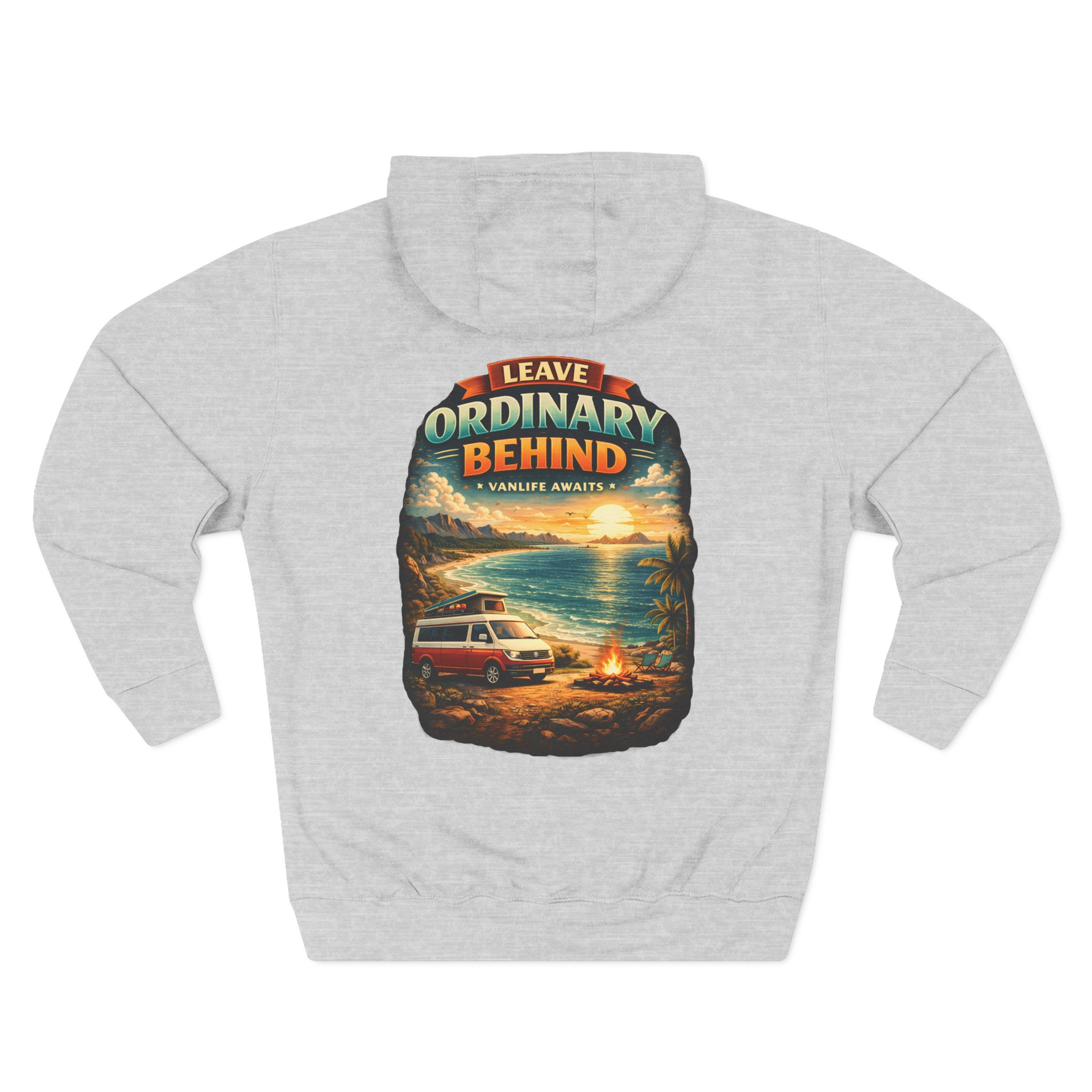 16258386437762565551_2048.jpeg Three-Panel Fleece Hoodie - "Leave Ordinary Behind" Design Scenic-Line