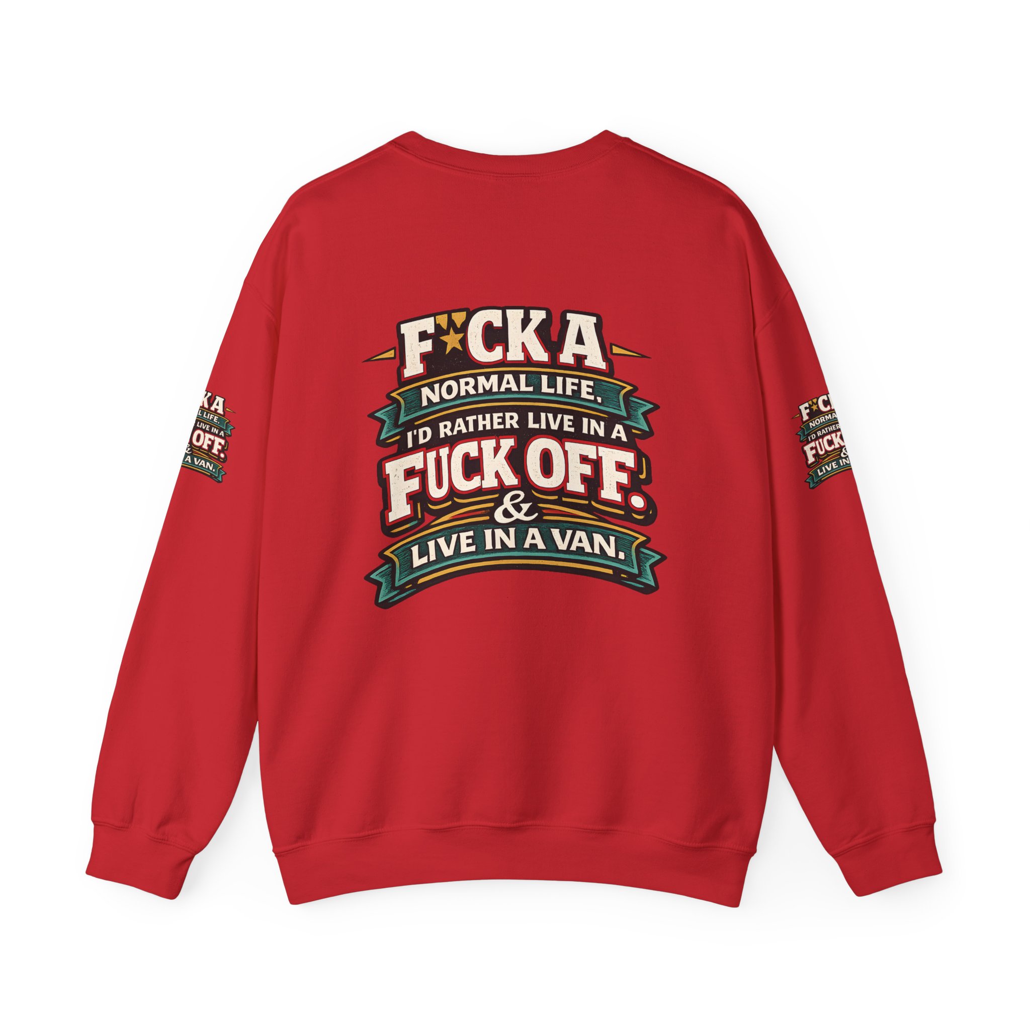 16268903049886681713_2048.jpeg Unisex Heavy Blend™ Crewneck Sweatshirt — "Fuck A Normal Life" Design F**K-Line