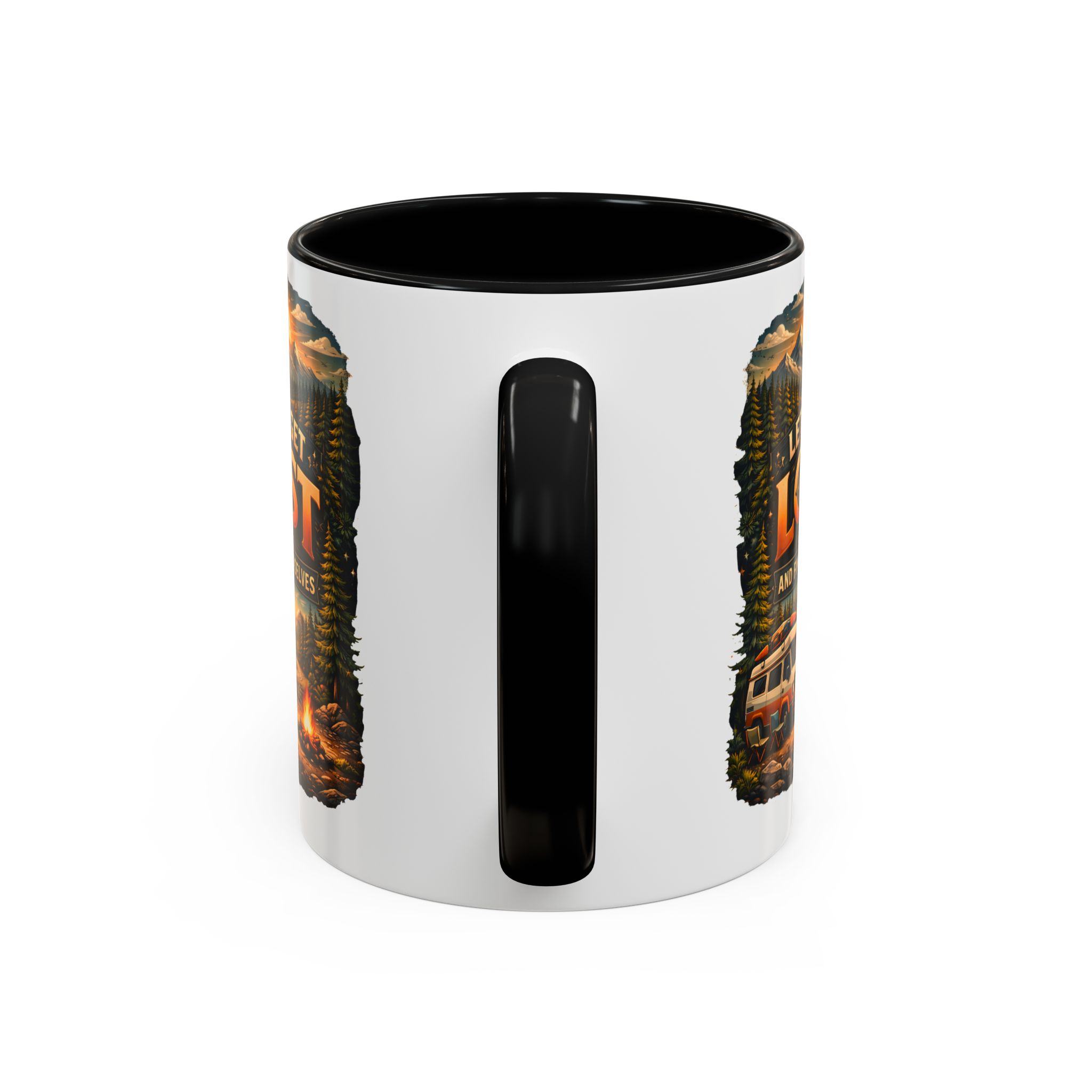 Accent Coffee Mug (11, 15oz) — "Let´s Get Lost And Find Ourselfs" Design Scenic-Line