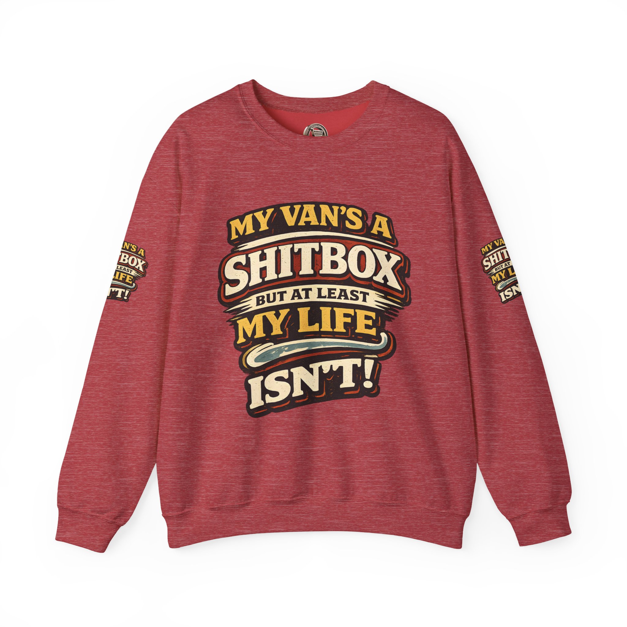 16271618268247353119_2048.jpeg Unisex Heavy Blend™ Crewneck Sweatshirt — "My Van`s A Shitbox" Design F**K-Line