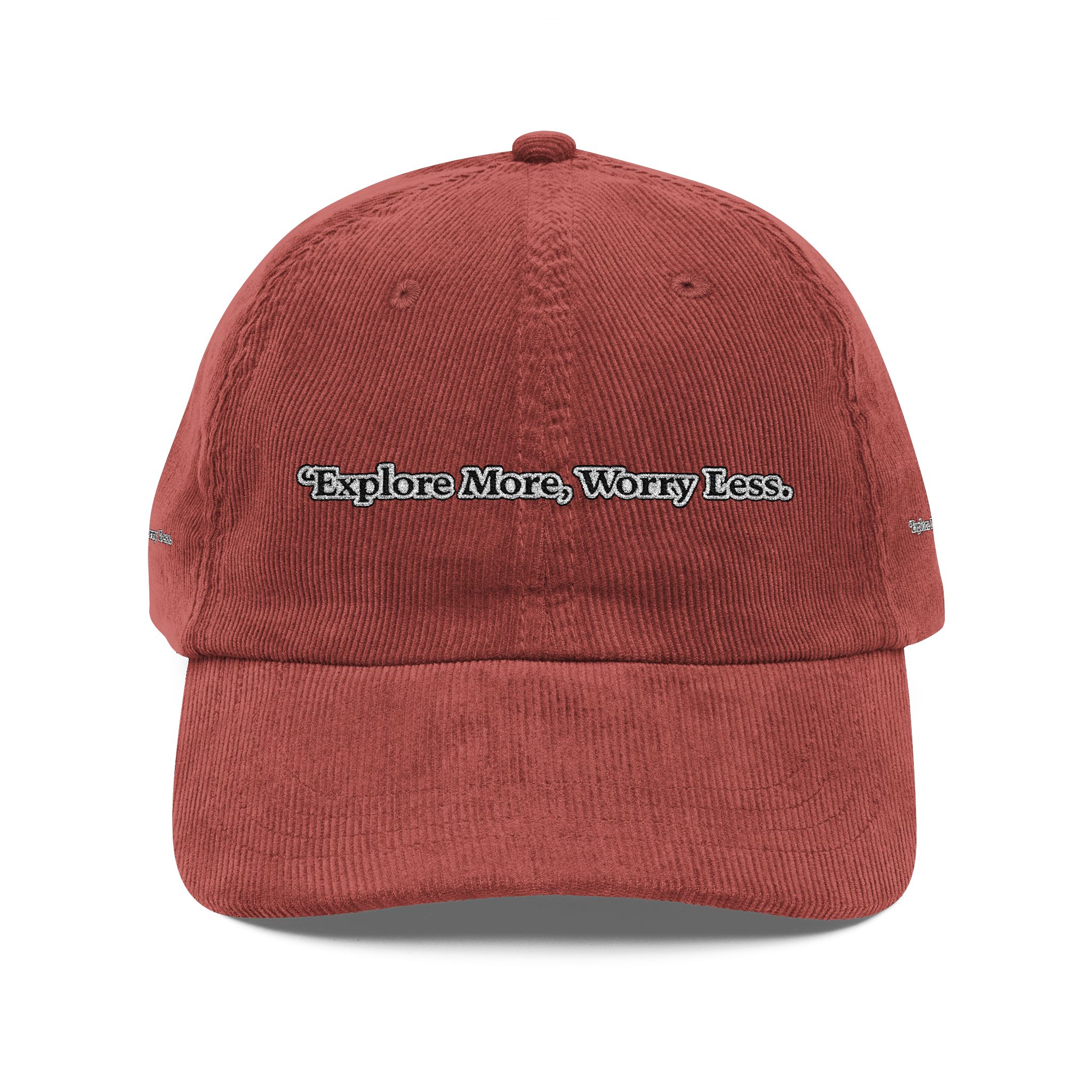 16286121714064584419_2048-1.jpeg Vintage Corduroy Cap (Embroidery) — "Explore More Worry Less" Embroidered Hat