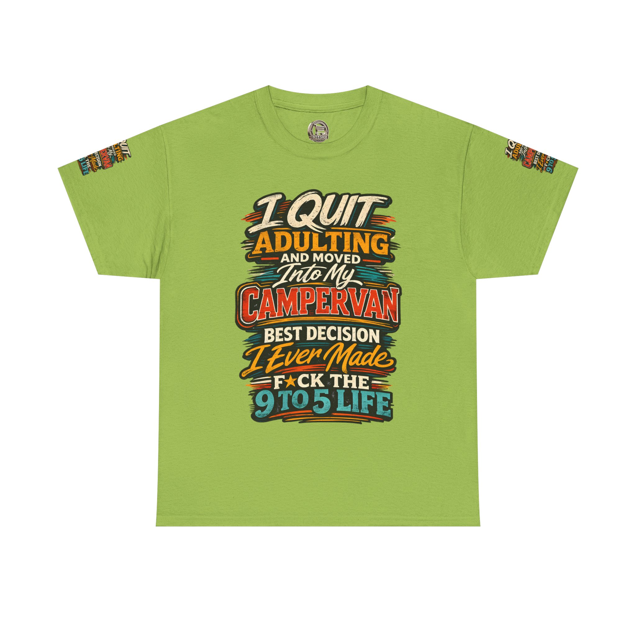 Unisex Heavy Cotton Tee — "I Quit Adulting" Design F**K-Line