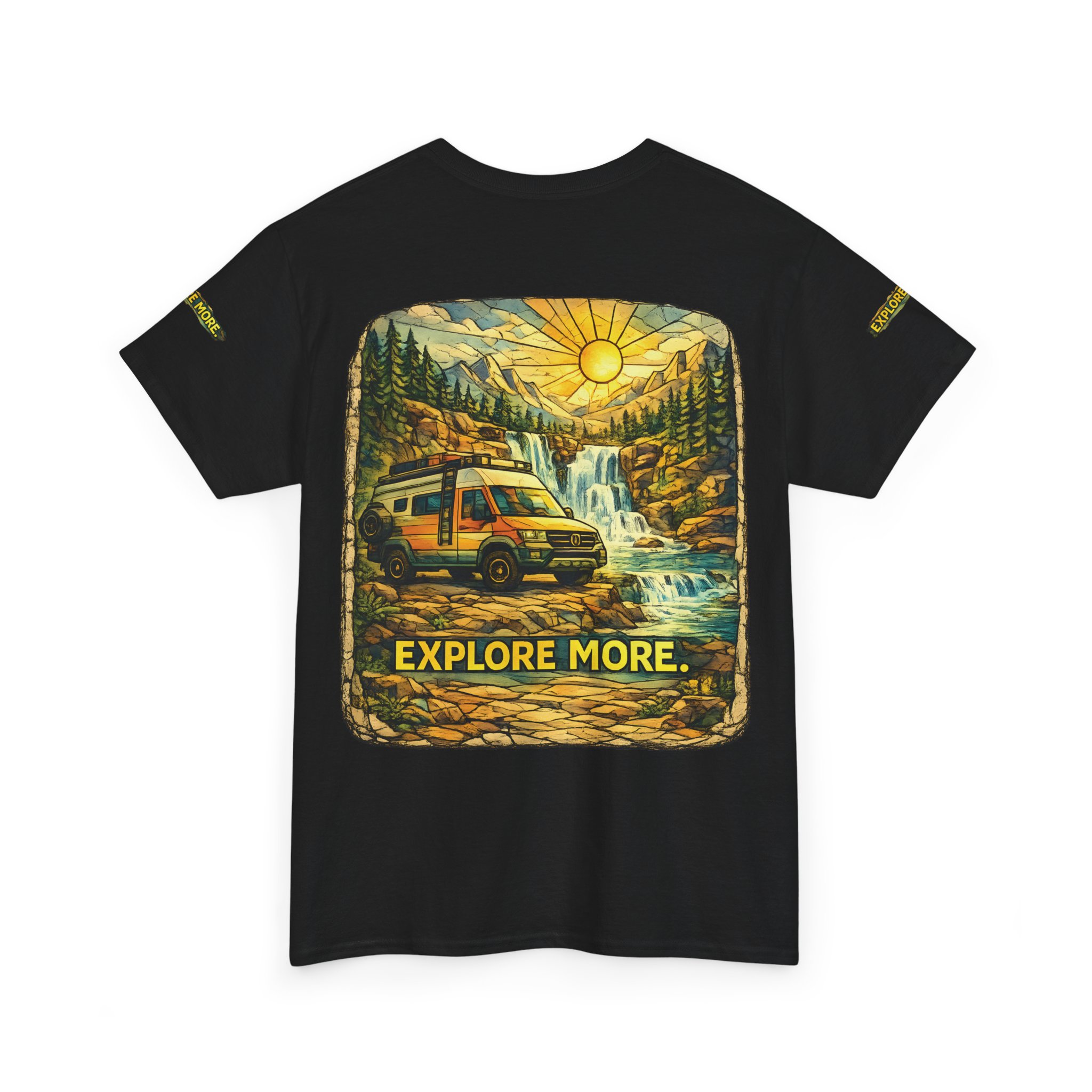 Unisex Heavy Cotton Tee — "Explore More" Design Cubic-Line