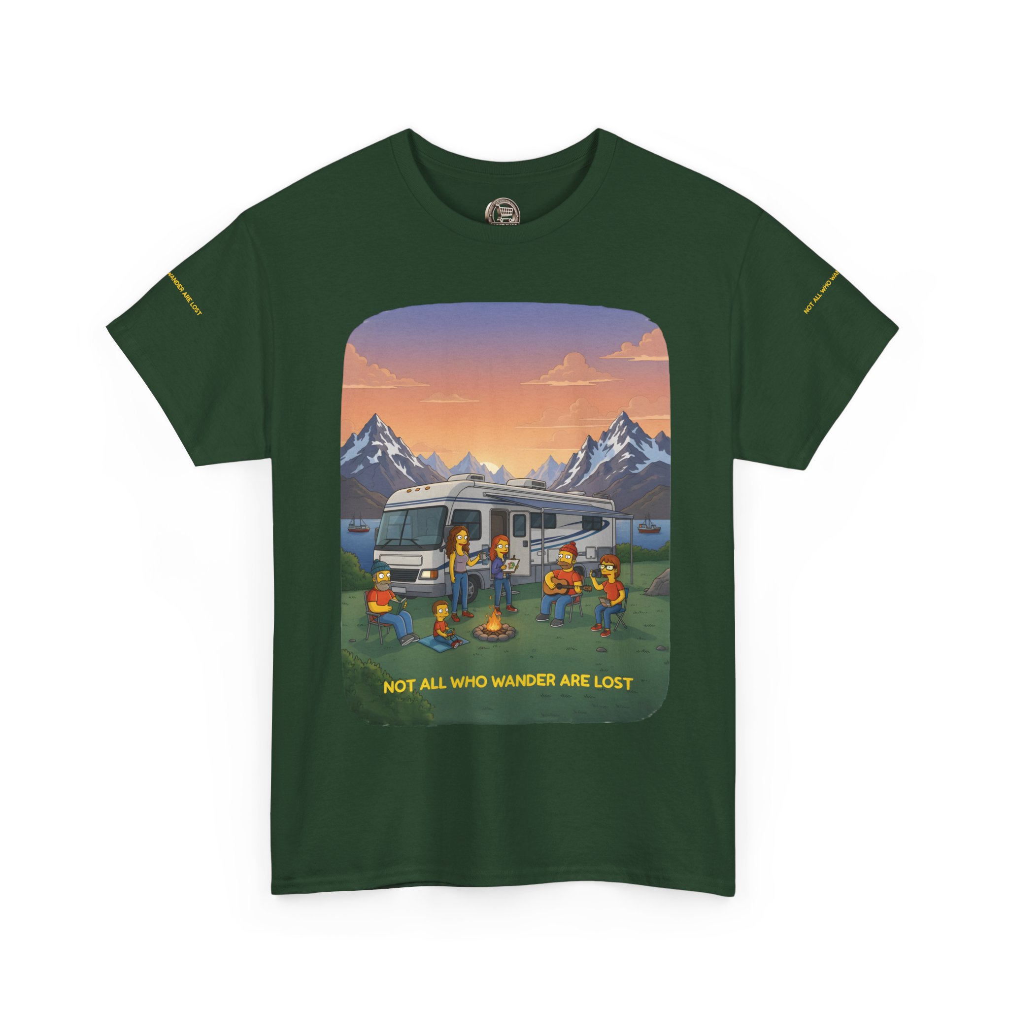 Unisex Heavy Cotton Tee — "Not All Who Wander Are Lost" Design Sitcom-Line