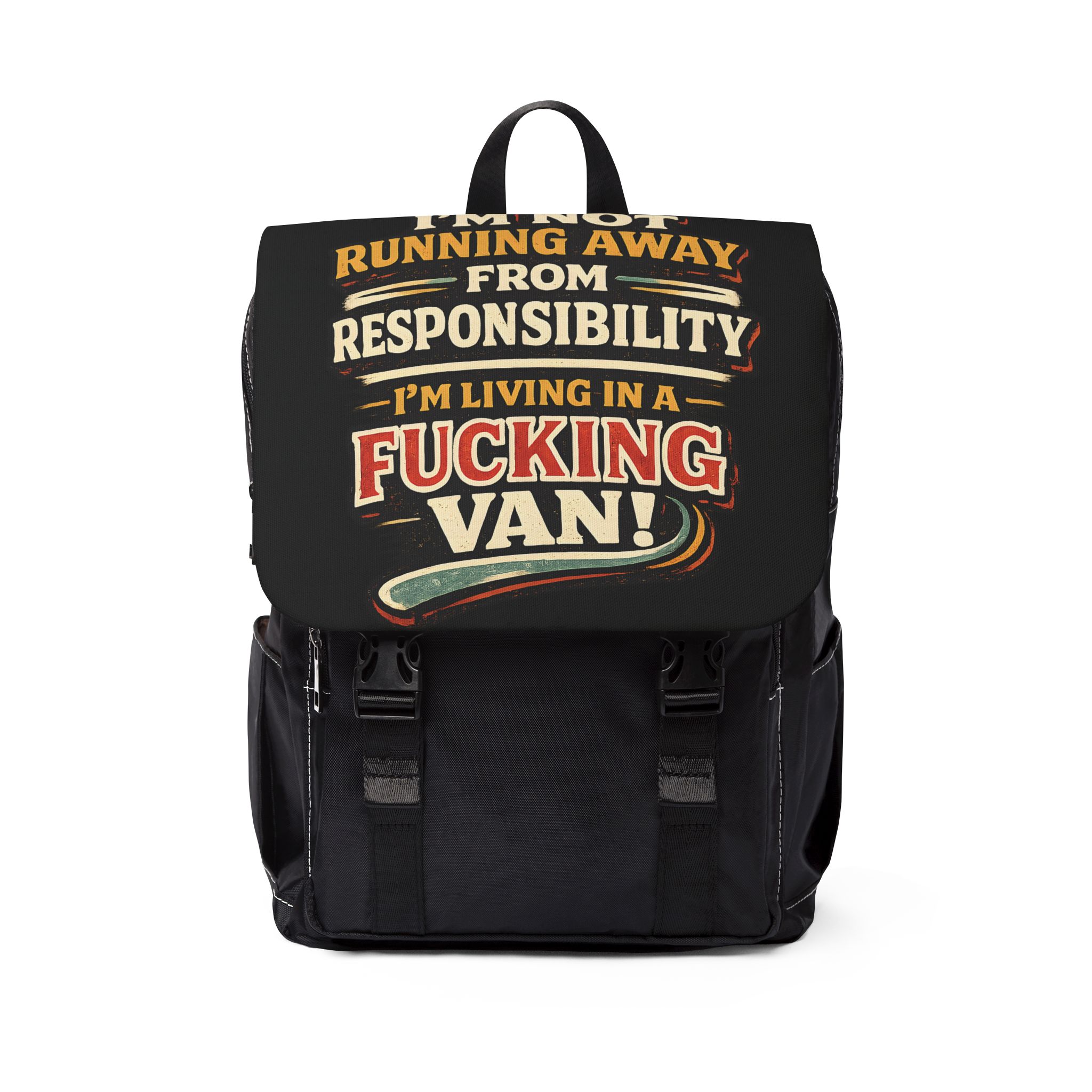 16298159050774517454_2048.jpeg Unisex Casual Shoulder Backpack — "I`m Not running Away" Design F**K-Line