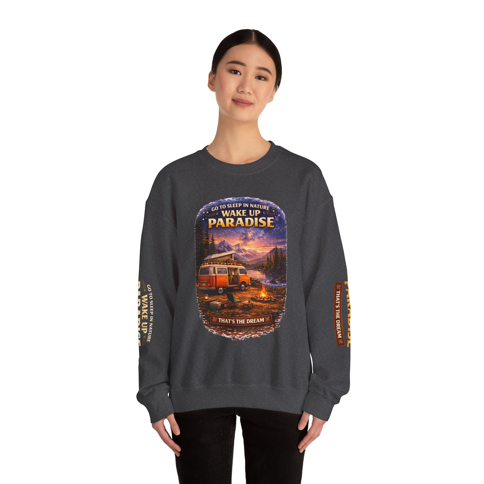 Unisex Heavy Blend™ Crewneck Sweatshirt — "Go To Sleep Nature " Design Scenic-Line