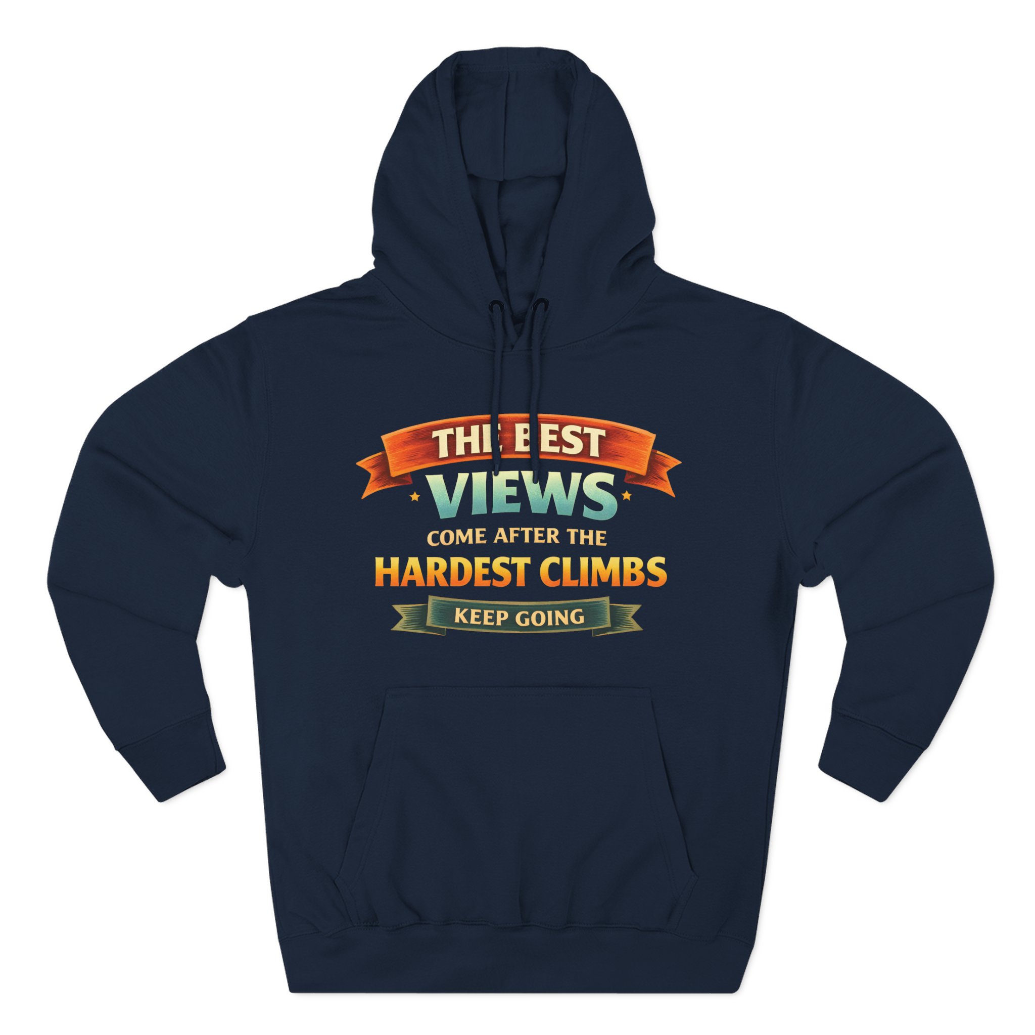 Three-Panel Fleece Hoodie - "The Best Views" Design Scenic-Line