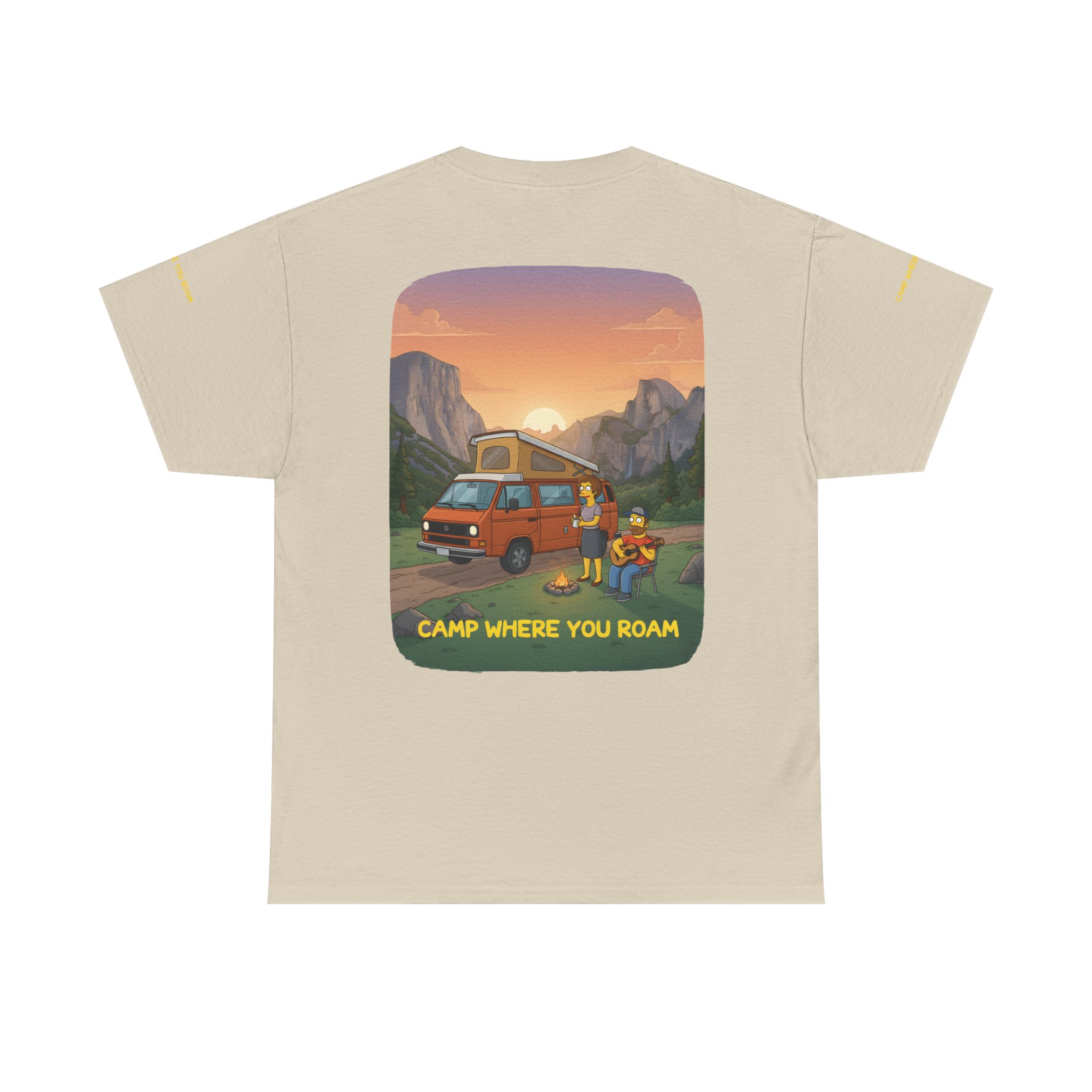 Unisex Heavy Cotton Tee — "Camp Where You Roam" Design Sitcom-Line