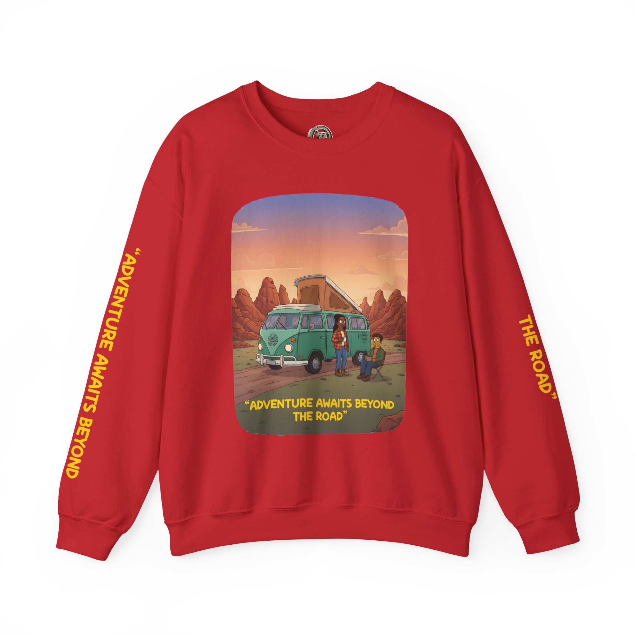 16316058121534273974_2048.jpeg Unisex Heavy Blend™ Crewneck Sweatshirt — "Adventure Awaits Beyond The Road" Design Sitcom-Line