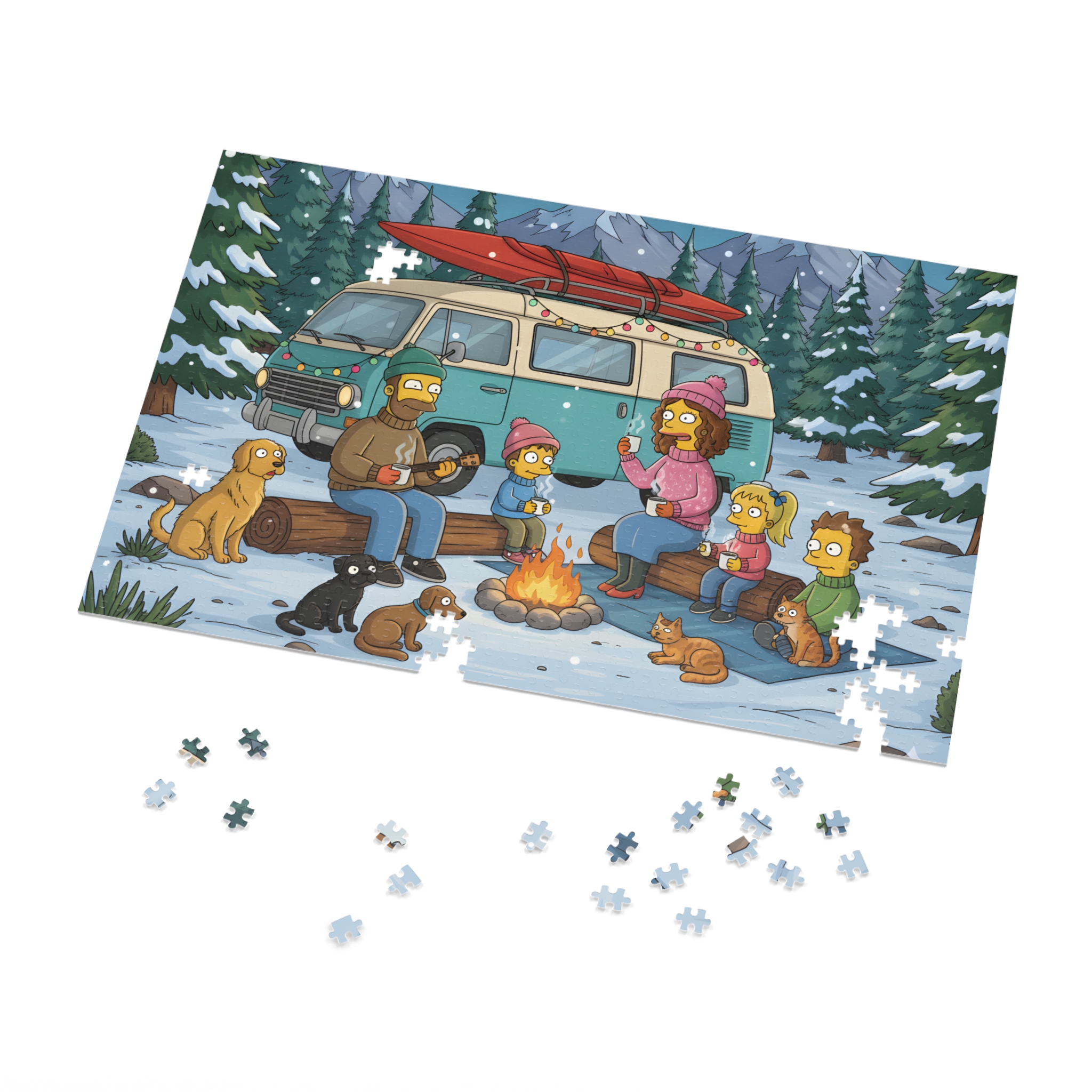 Jigsaw Puzzle with Tin — Scenic Jigsaw for Cozy Holidays