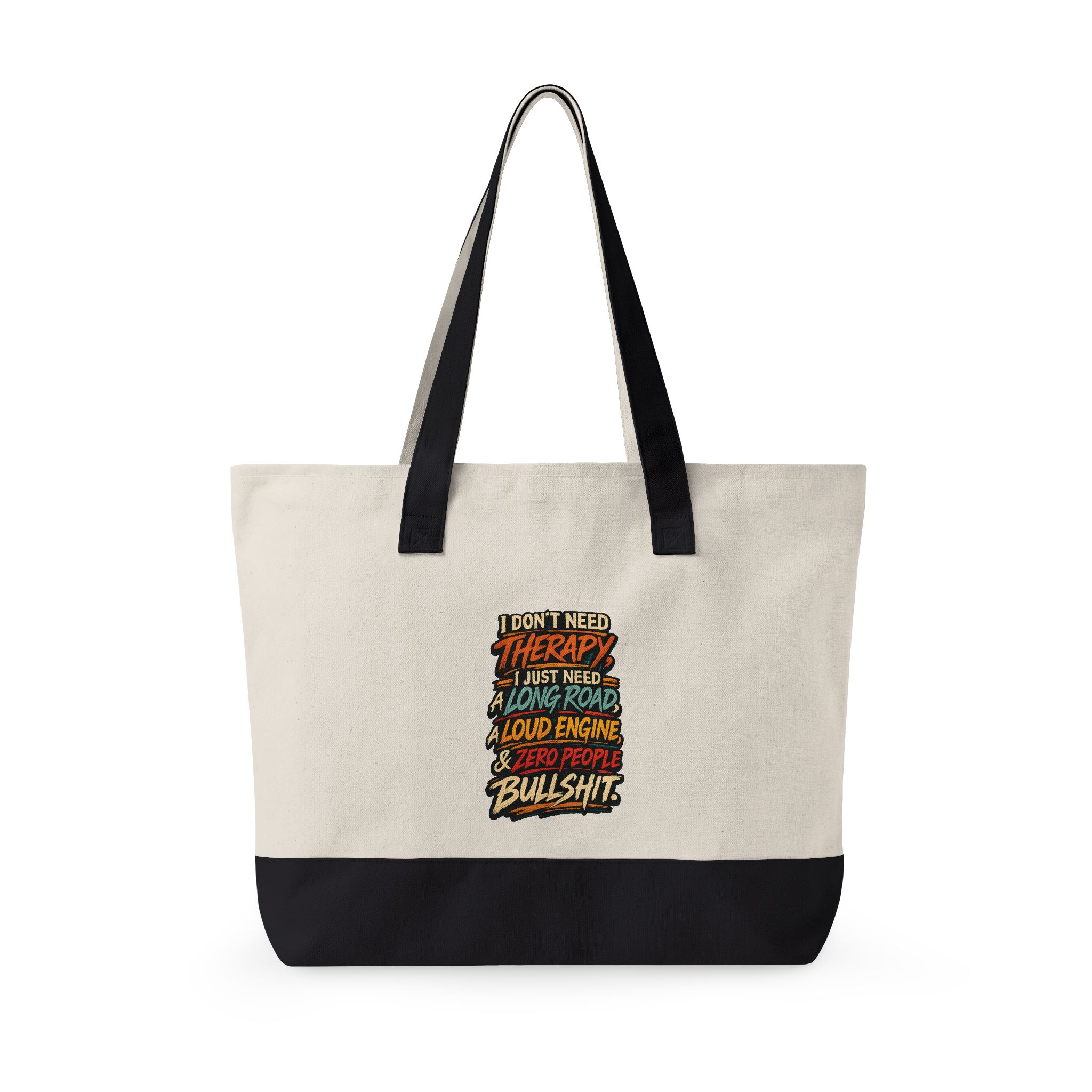 16321764903891093100_2048.jpeg Zippered Canvas Tote — "I Dont Need Therapy" (Design F**K-Line)