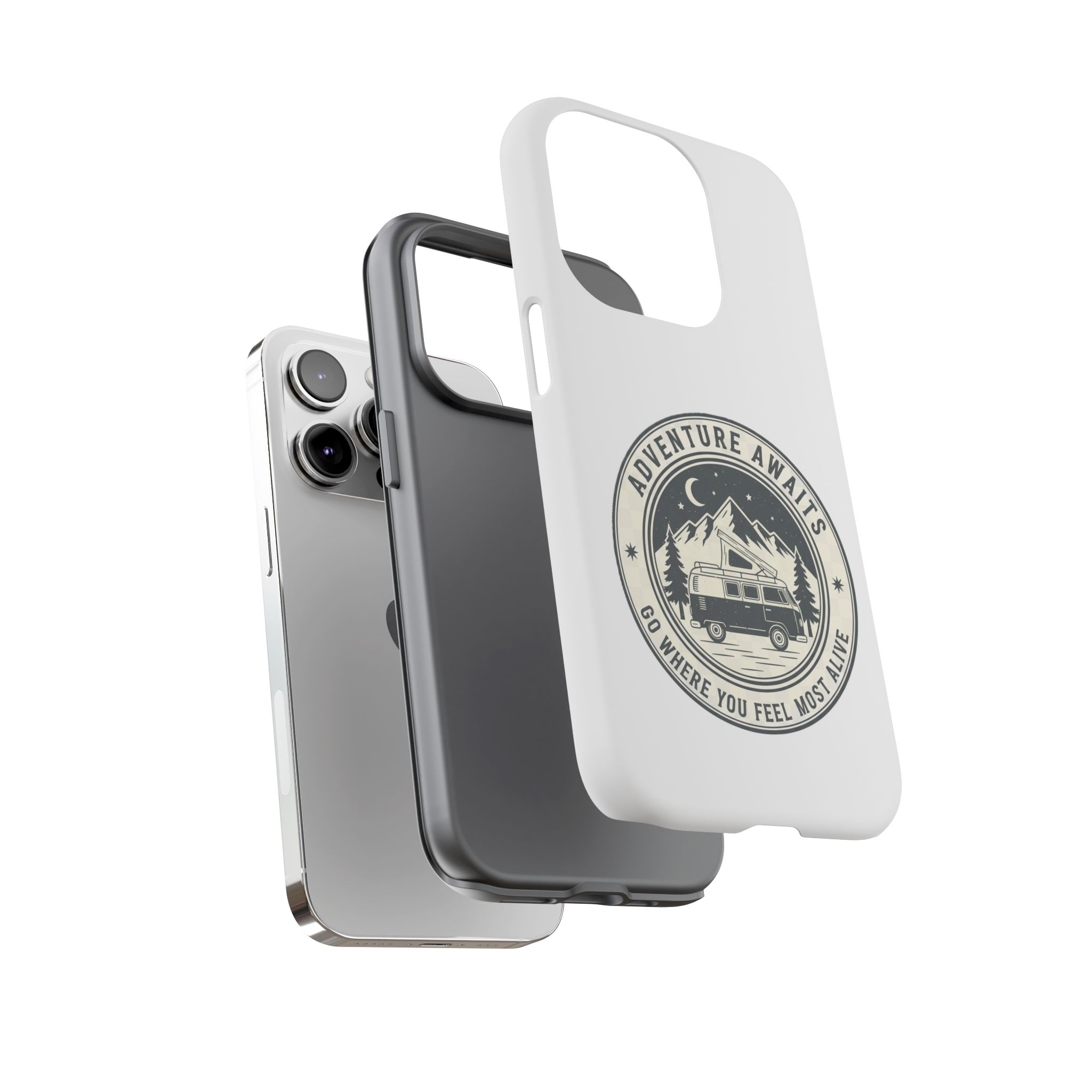 Phone Case — "Adventure Awaits-Go Where You Feel Most Alive" Camper Van Design