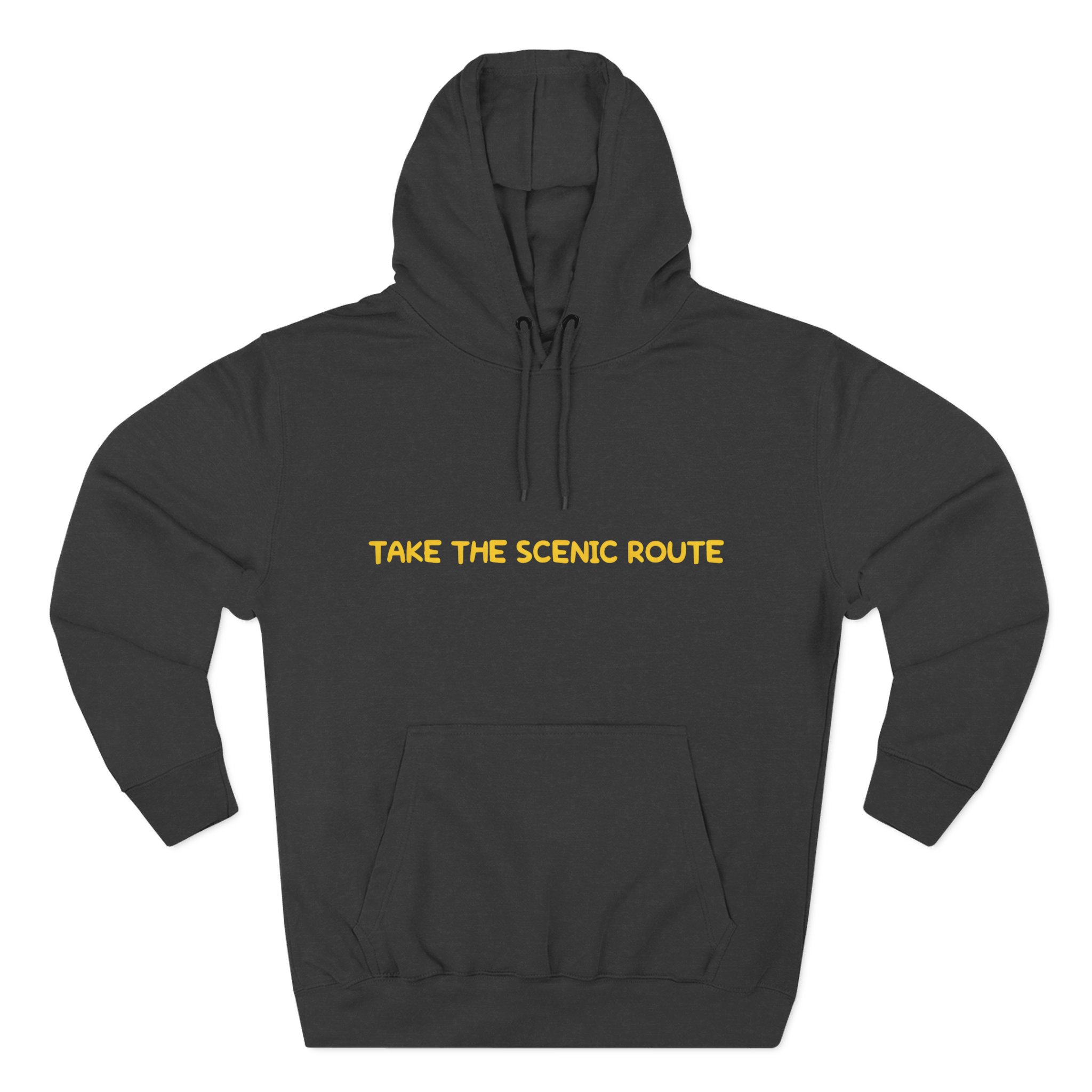 Three-Panel Fleece Hoodie - "Take The Scenic Route" Design Sitcom-Line