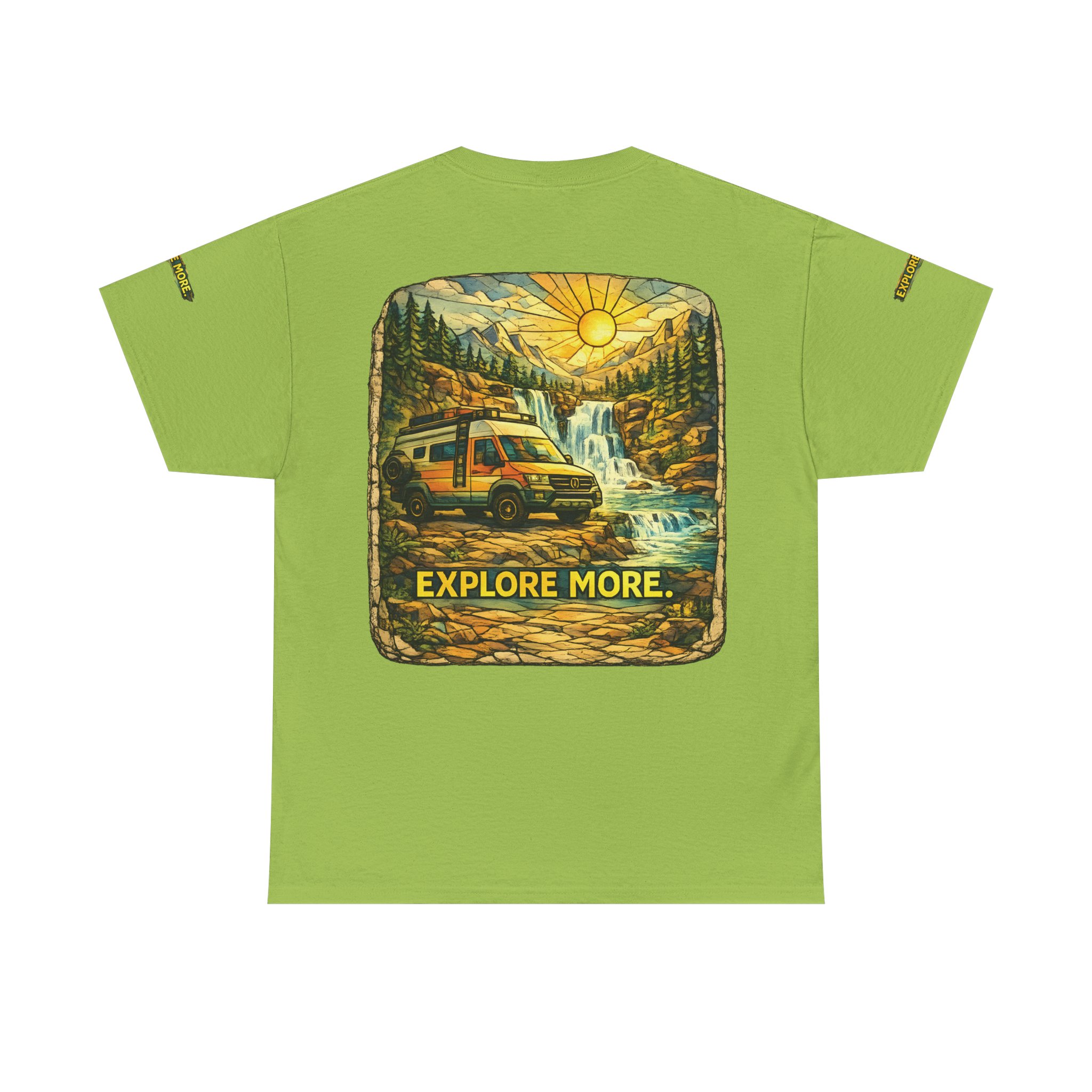 Unisex Heavy Cotton Tee — "Explore More" Design Cubic-Line