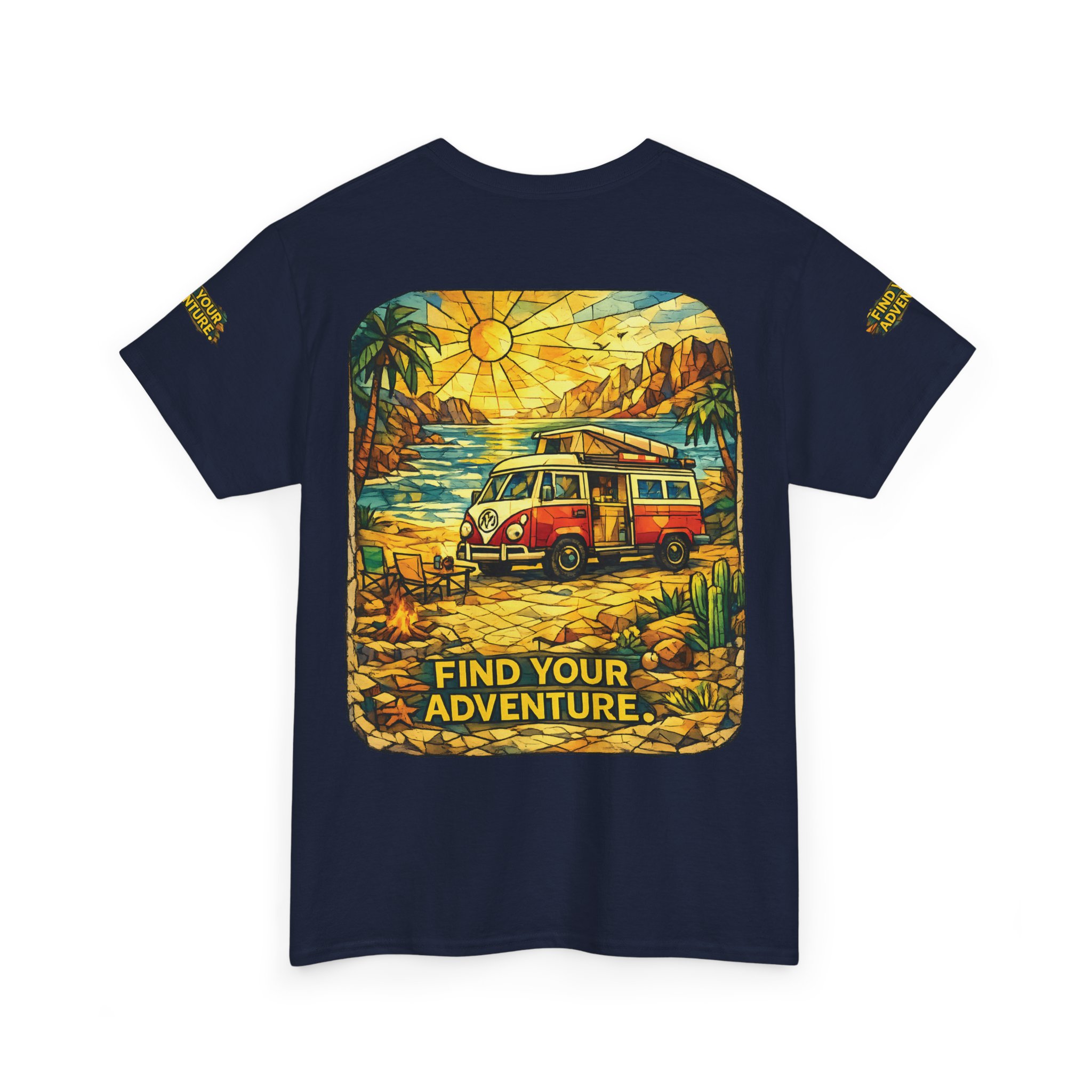 Unisex Heavy Cotton Tee — "Find Your Adventure" Design Cubic-Line