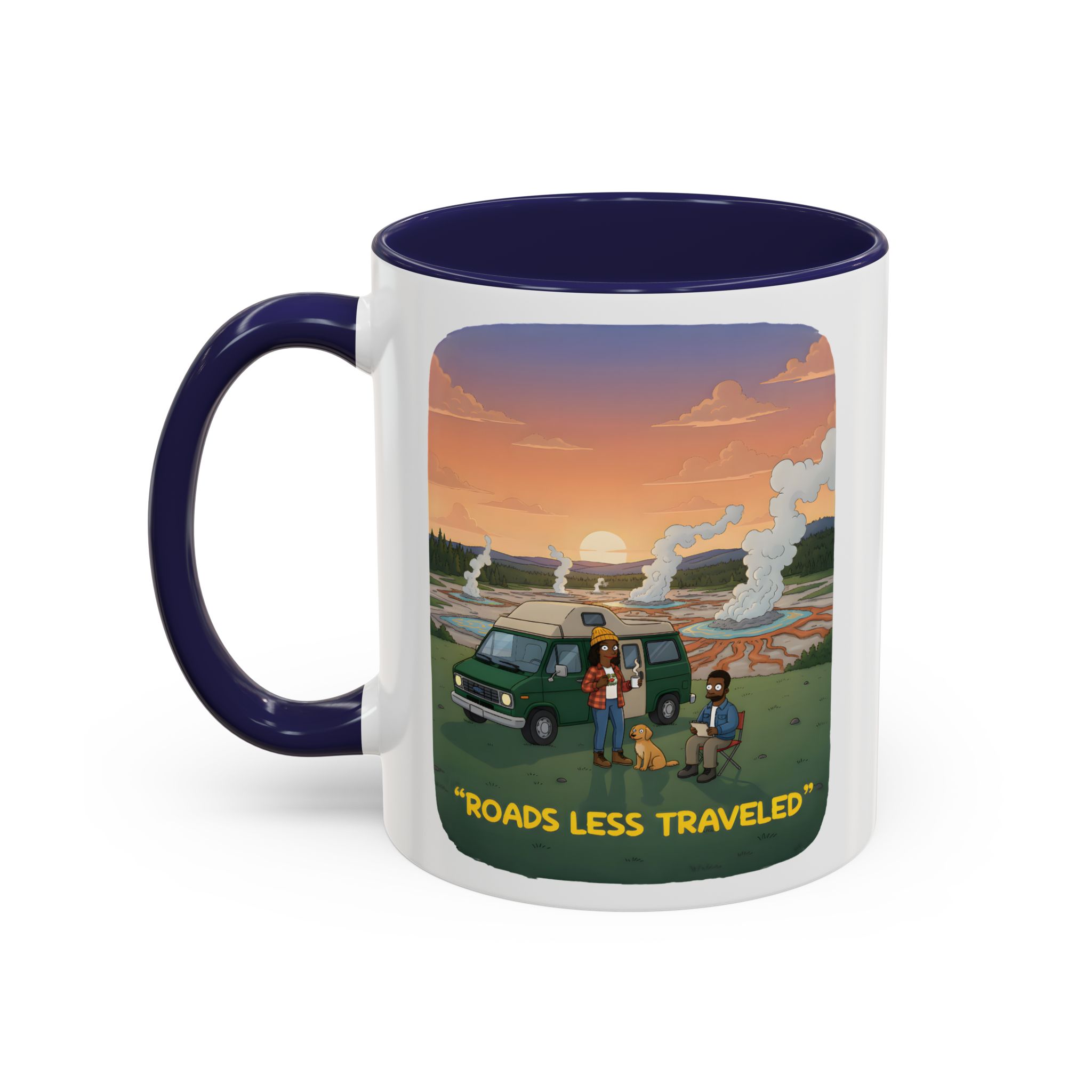 Accent Coffee Mug (11, 15oz) — "Roads Less Traveled" Design Sitcom-Line
