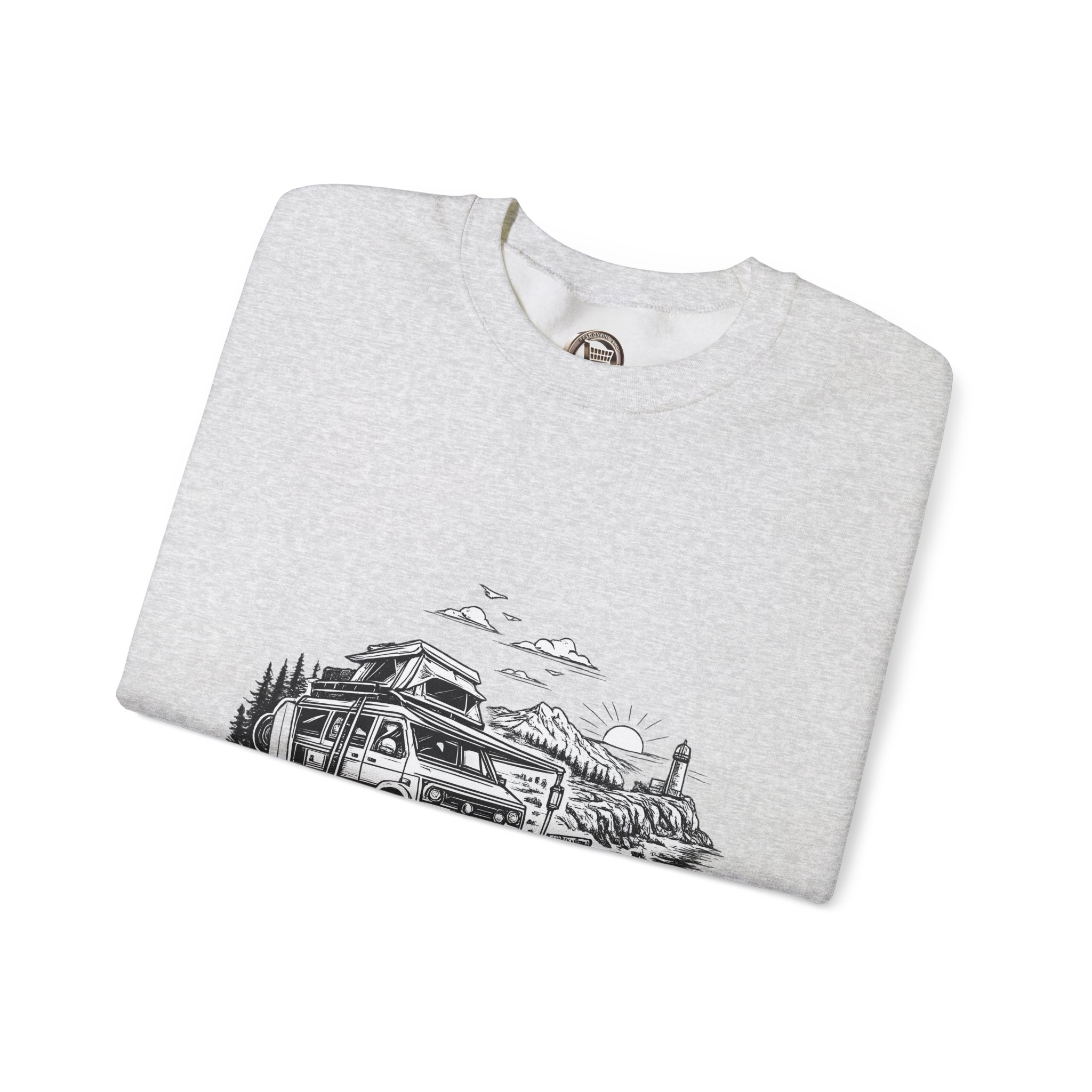 16341807498791917064_2048.jpeg Unisex Heavy Blend™ Crewneck Sweatshirt — "Life Is Better In A Van" Design Minimal-Line