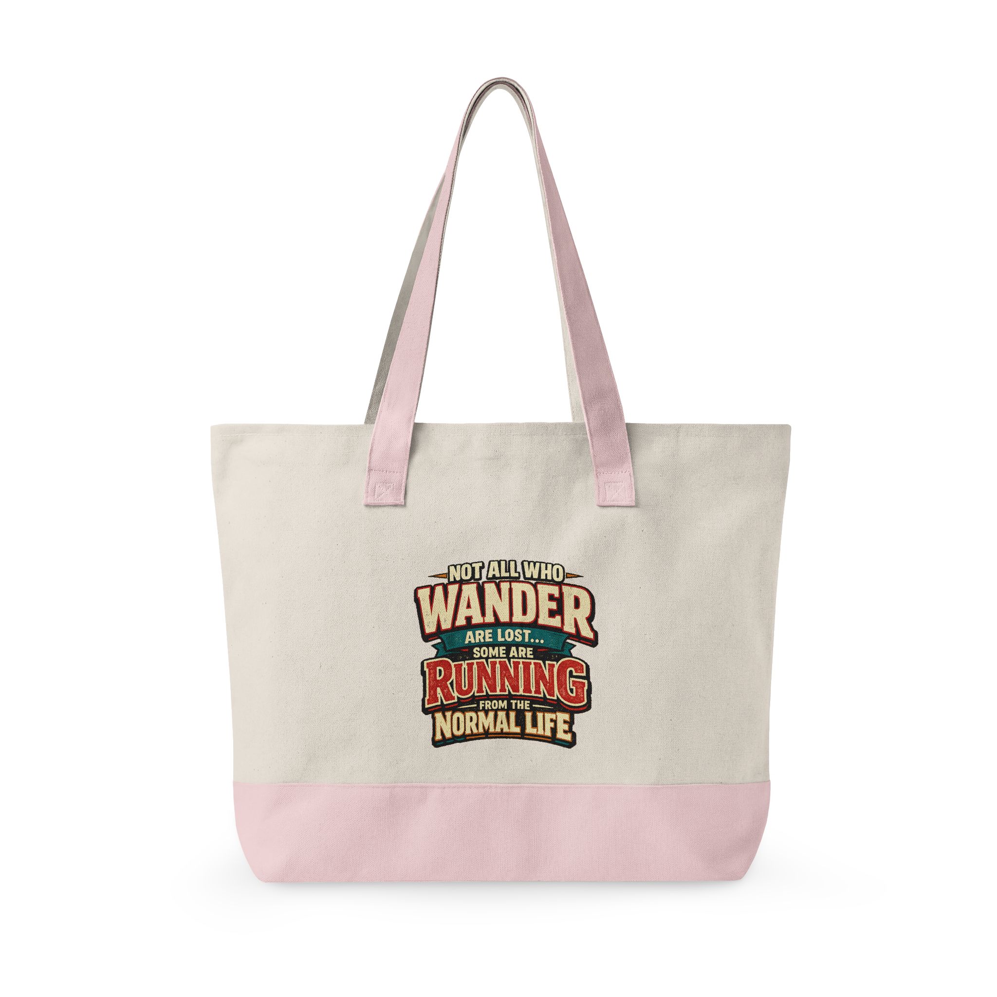 Zippered Canvas Tote — "Not All Who Wander" (Design F**K-Line)