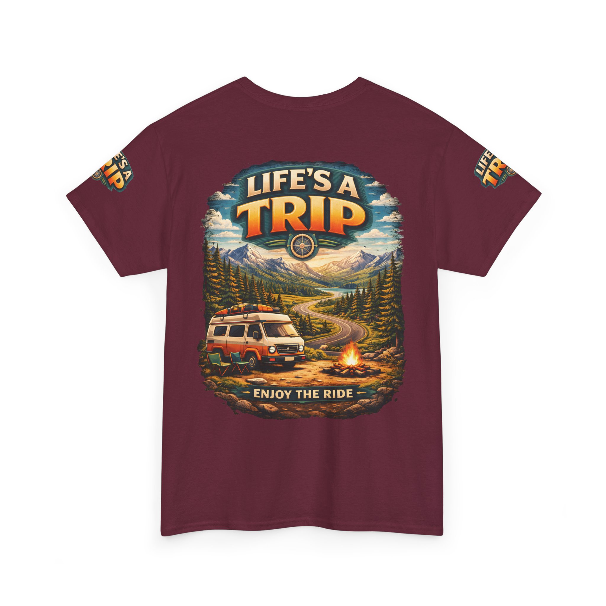 16353601359441012933_2048.jpeg Unisex Heavy Cotton Tee — "Live´s A Trip-Enjoy The Ride" Design Scenic-Line
