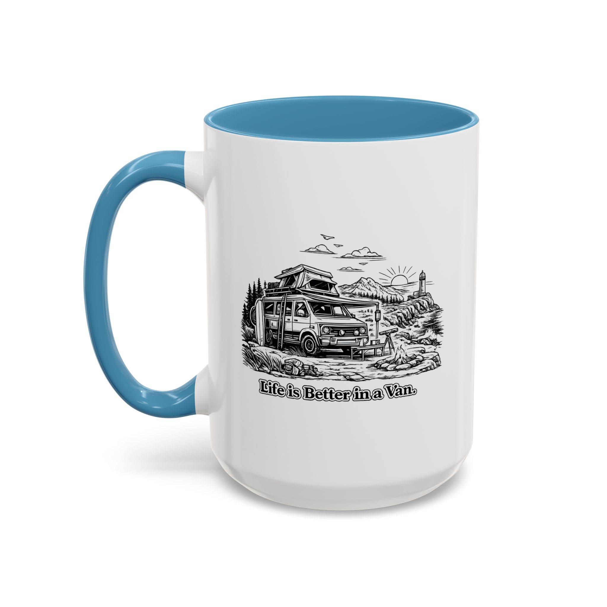 163546979592933604_2048.jpeg Accent Coffee Mug (11, 15oz) — "Life Is Better In A Van" Design Minimal-Line