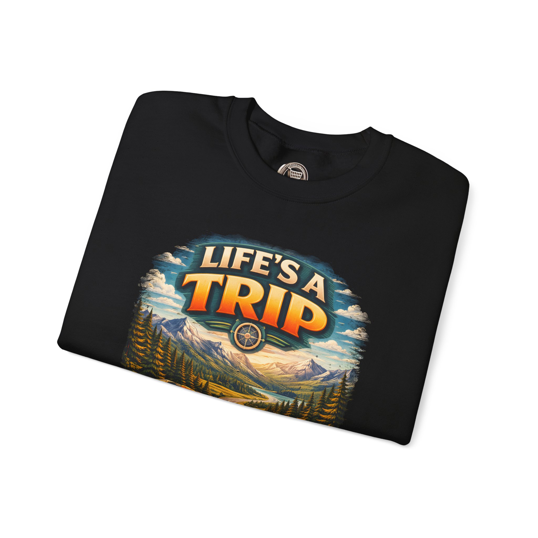 Unisex Heavy Blend™ Crewneck Sweatshirt — "Life s A Trip" Design Scenic-Line
