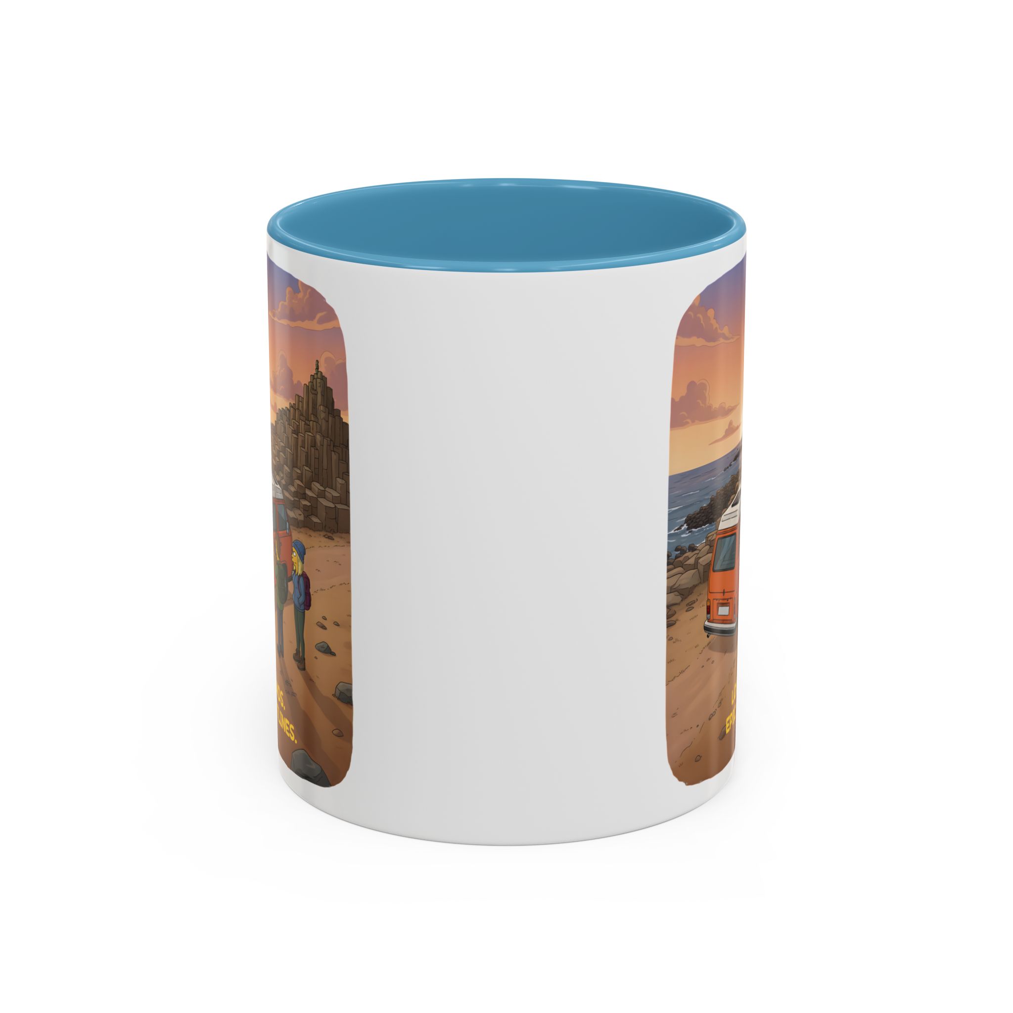 Accent Coffee Mug (11, 15oz) — "Lost Roads Epic Coastlines" Design Sitcom-Line