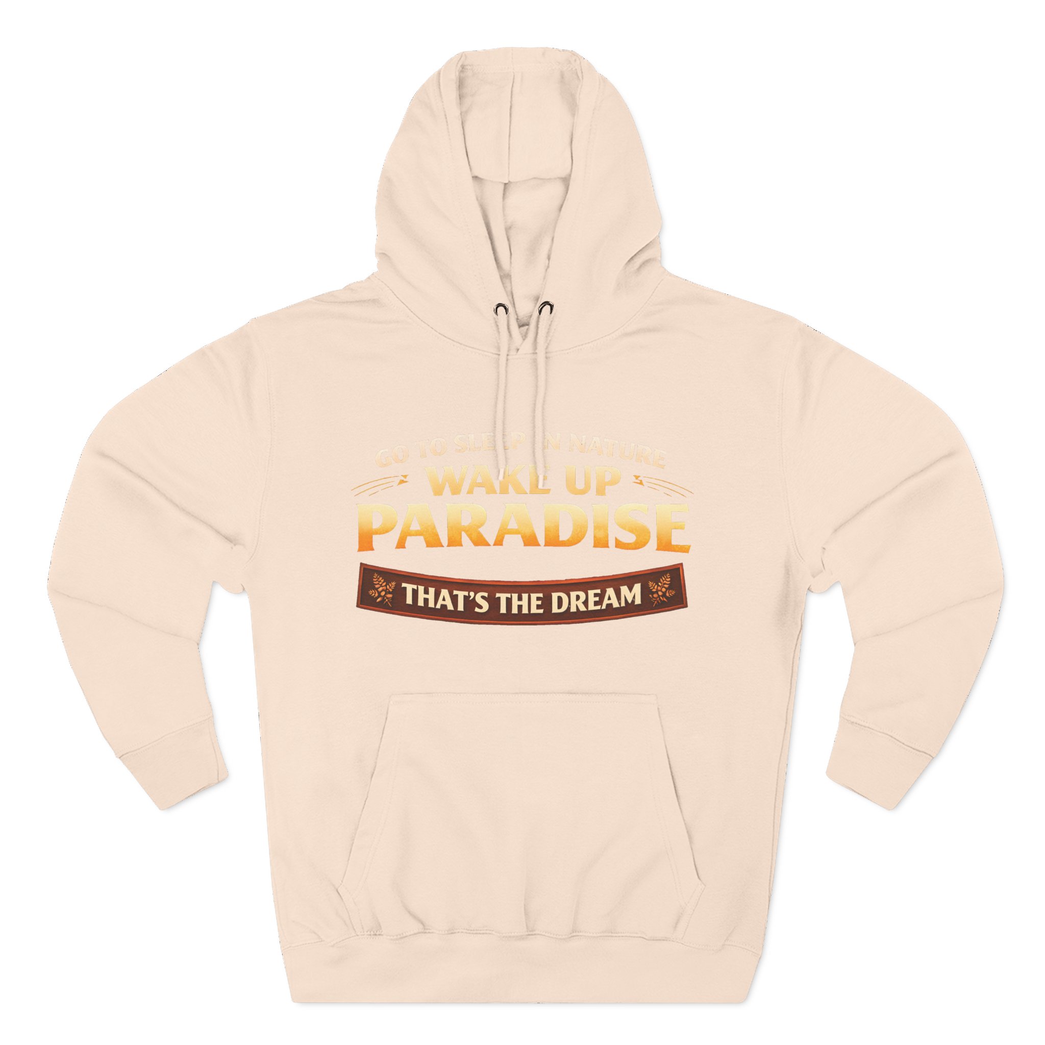 Three-Panel Fleece Hoodie - "Go To Sleep In Nature " Design Scenic-Line