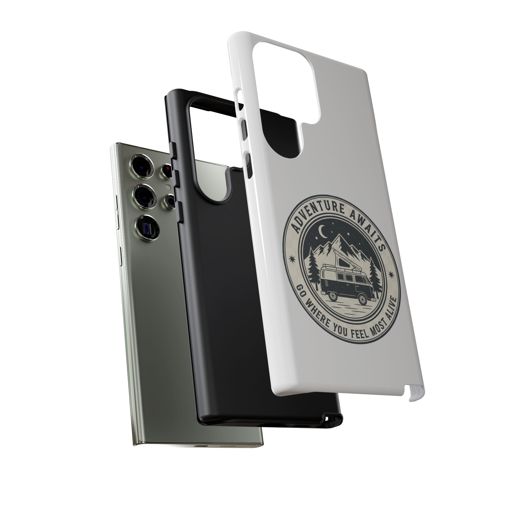 Phone Case — "Adventure Awaits-Go Where You Feel Most Alive" Camper Van Design