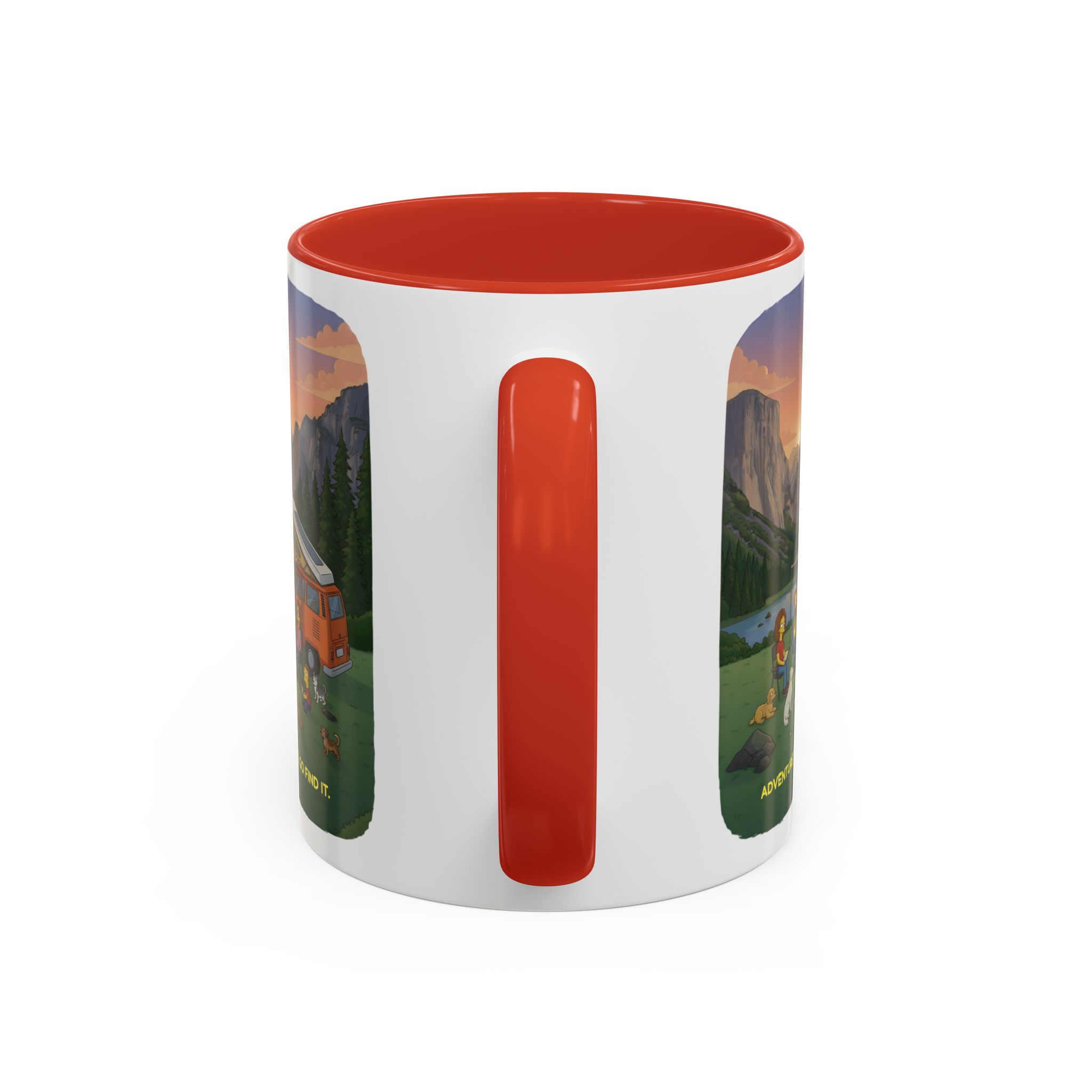 Accent Coffee Mug (11, 15oz) — "Adventure Awaits-Go Find It"" Design Sitcom-Line
