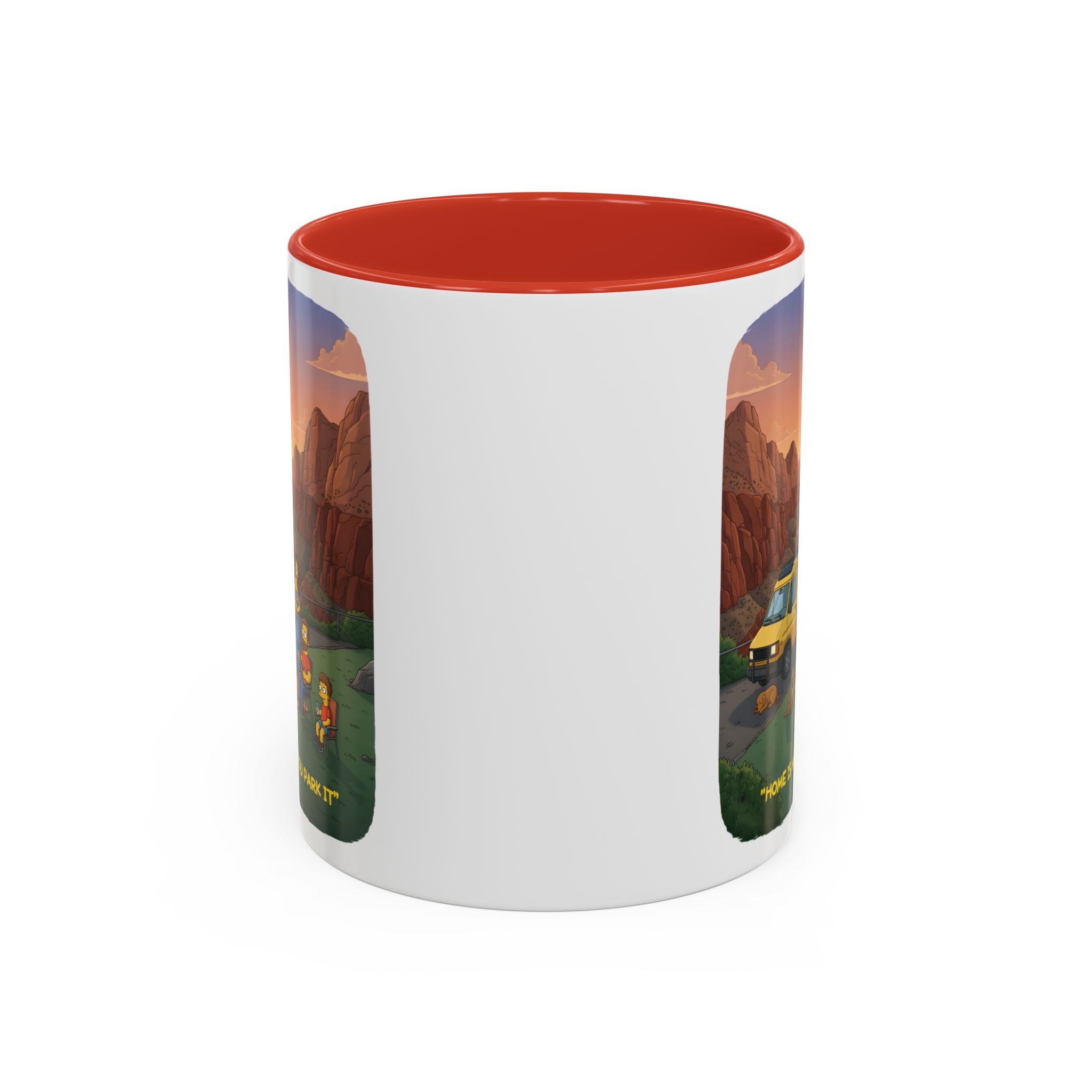 Accent Coffee Mug (11, 15oz) — "Home Is Where You Park It" Design Sitcom-Line